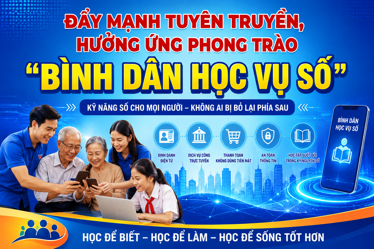 ĐẨY MẠNH TUYÊN TRUYỀN, HƯỞNG ỨNG PHONG TRÀO “BÌNH DÂN HỌC VỤ SỐ” TRÊN ĐỊA BÀN PHƯỜNG MỸ LÂM