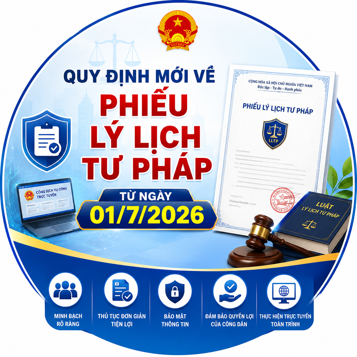 Một số Quy định mới về Phiếu lý lịch tư pháp từ ngày 1/7