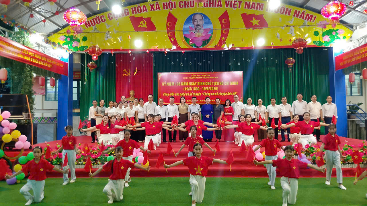 Trường Trường Phổ thông Dân tộc Bán trú Tiểu học Minh Sơn  tổ chức chương trình công diễn văn nghệ và kể chuyện về Bác Hồ chào mừng kỷ niệm 136 năm Ngày sinh Chủ tịch Hồ Chí Minh (19/5/1890 - 19/5/2026)