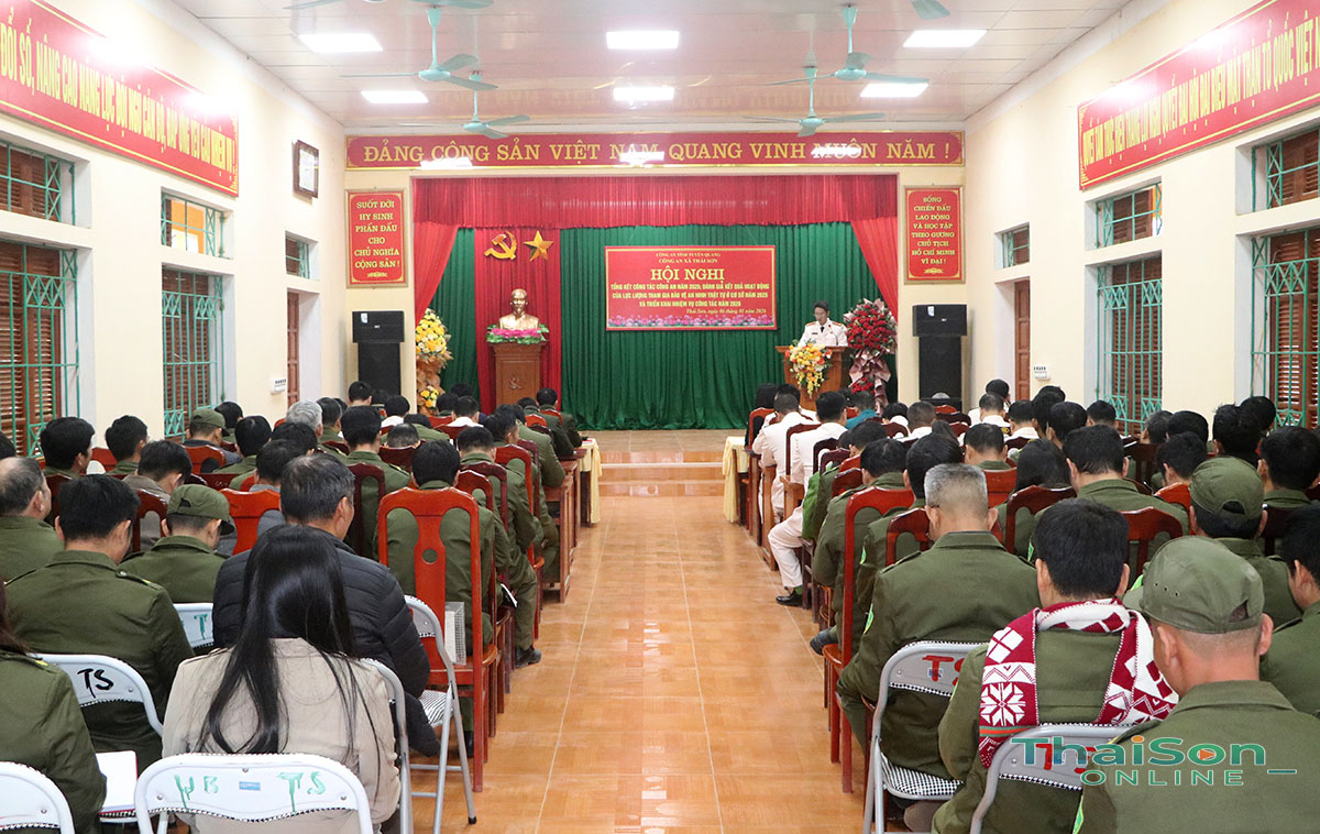 Công an xã Thái Sơn tổ chức Hội nghị tổng kết công tác năm 2025, triển khai nhiệm vụ năm 2026