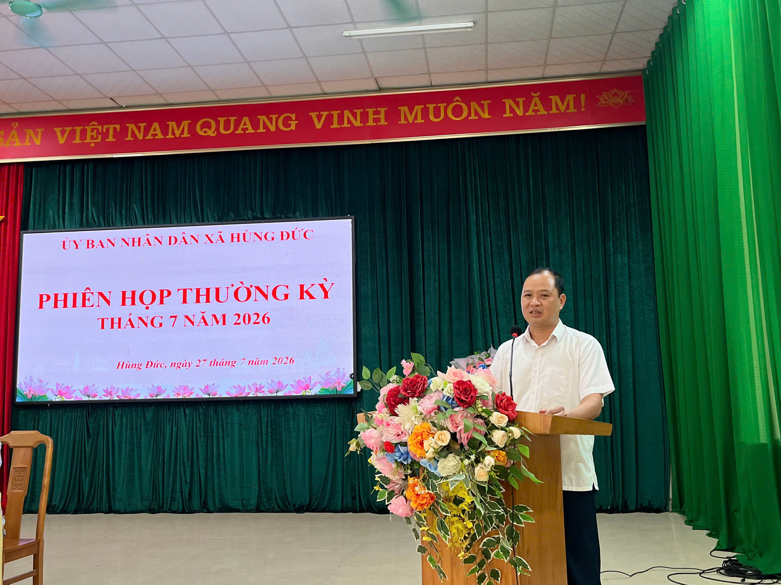 UỶ BAN NHÂN DÂN XÃ HÙNG ĐỨC TỔ CHỨC HỘI NGHỊ GIAO BAN THƯỜNG KỲ THÁNG 7, TRIỂN KHAI NHIỆM VỤ TRỌNG TÂM THÁNG 8 NĂM 2026