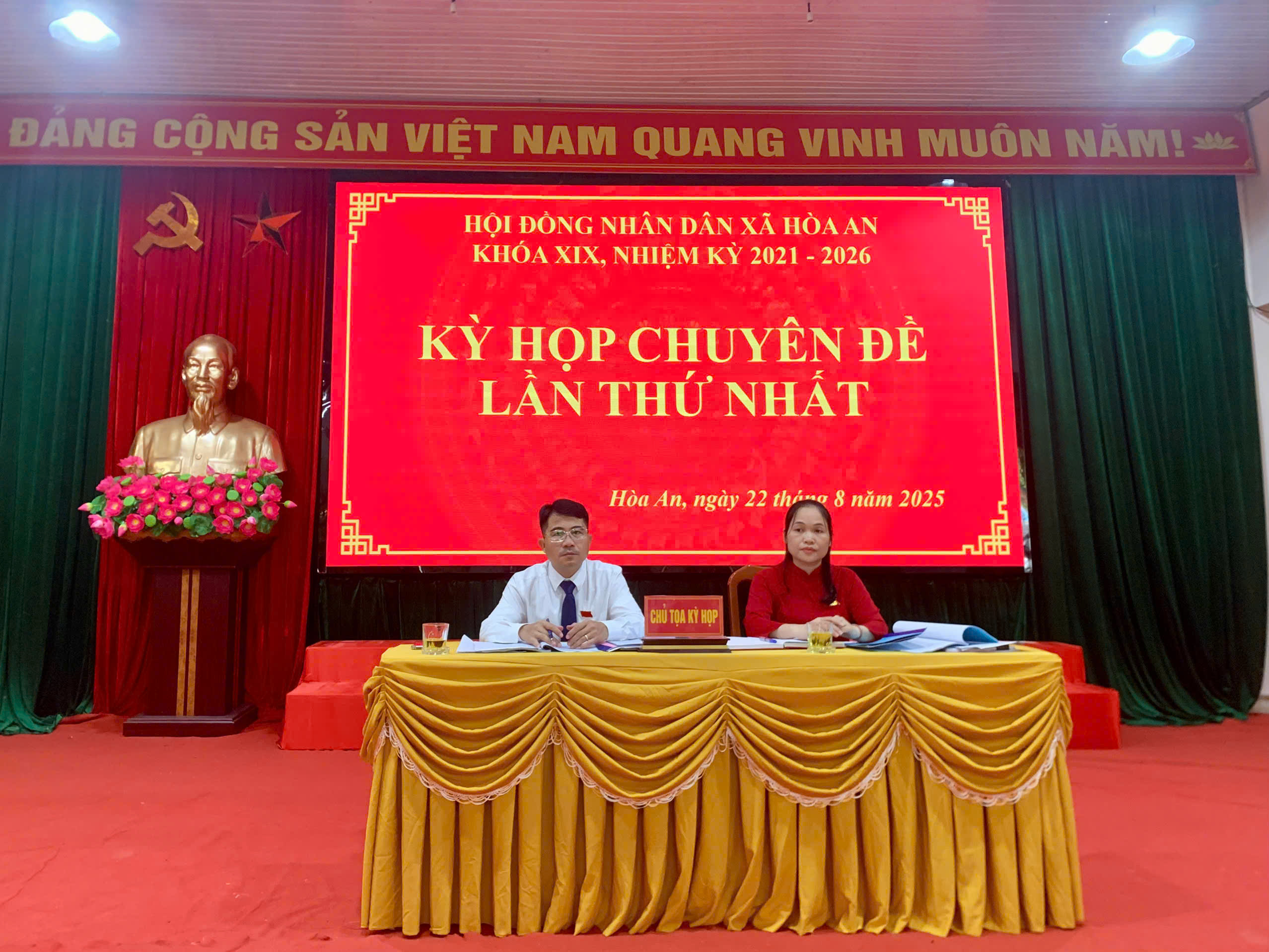 Hội đồng nhân dân xã Hòa An khóa XIX, nhiệm kỳ 2021-2026 tổ chức Kỳ họp chuyên đề lần thứ nhất