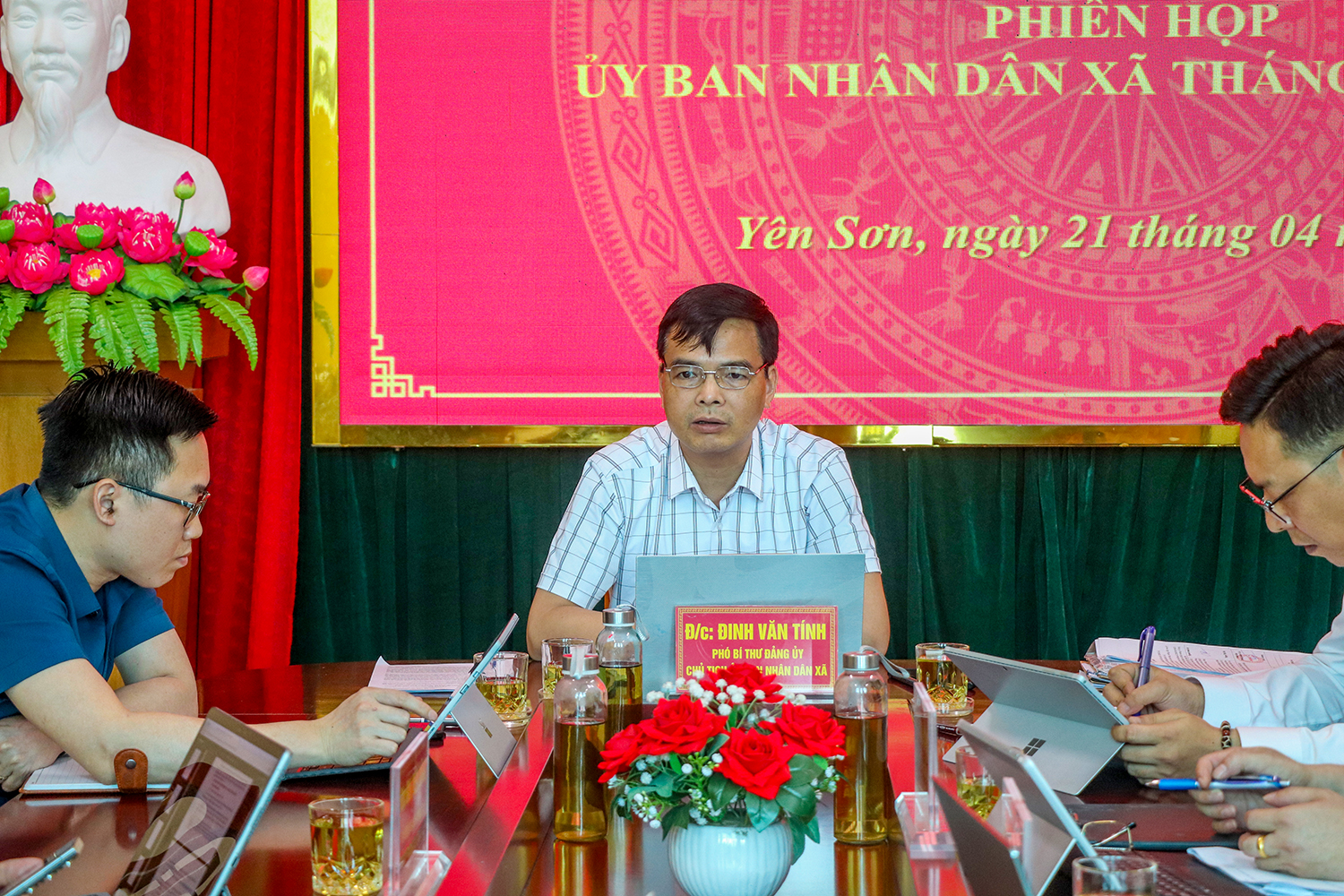 UBND xã Yên Sơn họp phiên thường kỳ tháng 4/2026