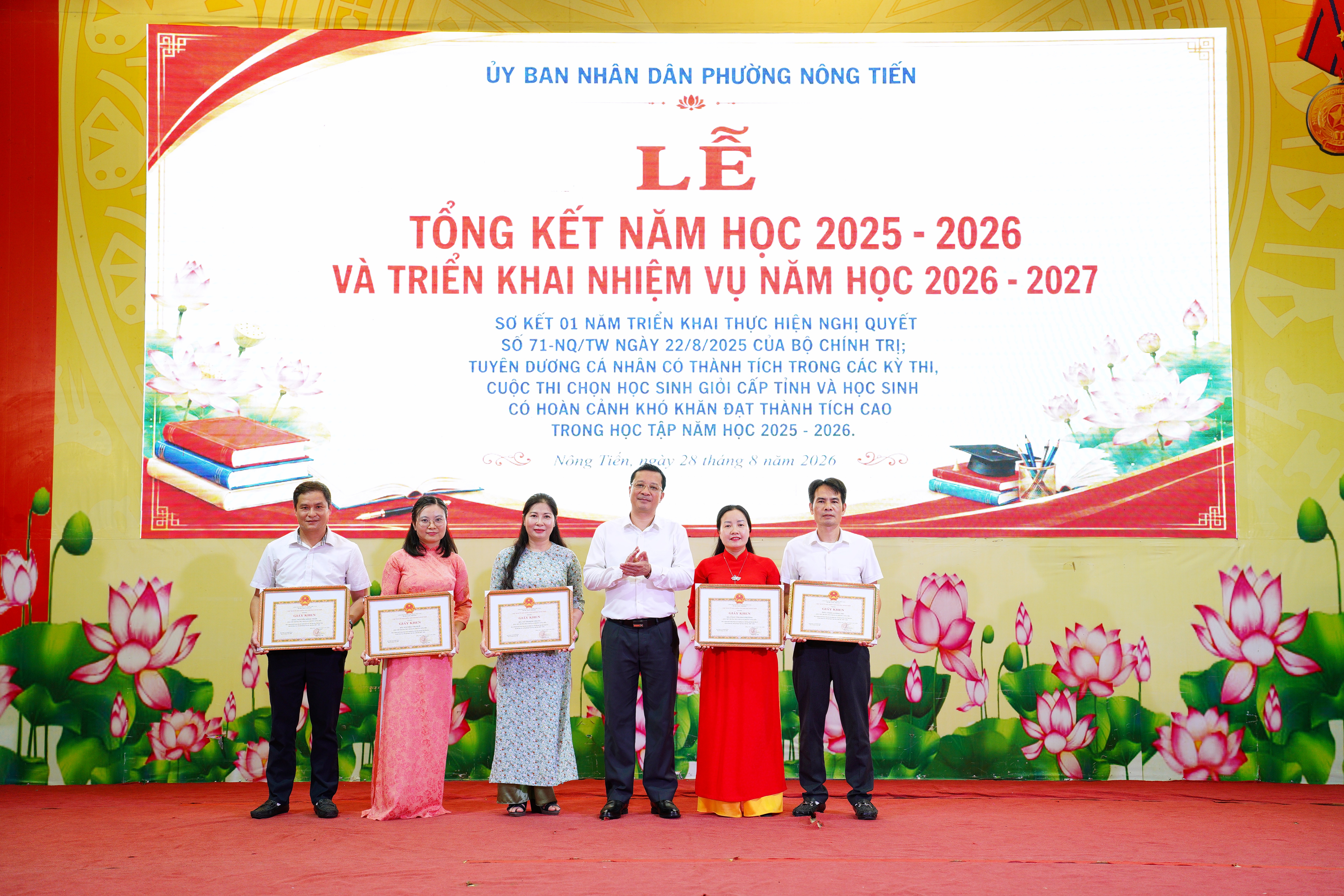 UBND phường Nông Tiến tổng kết năm học 2025–2026, triển khai nhiệm vụ năm học 2026–2027