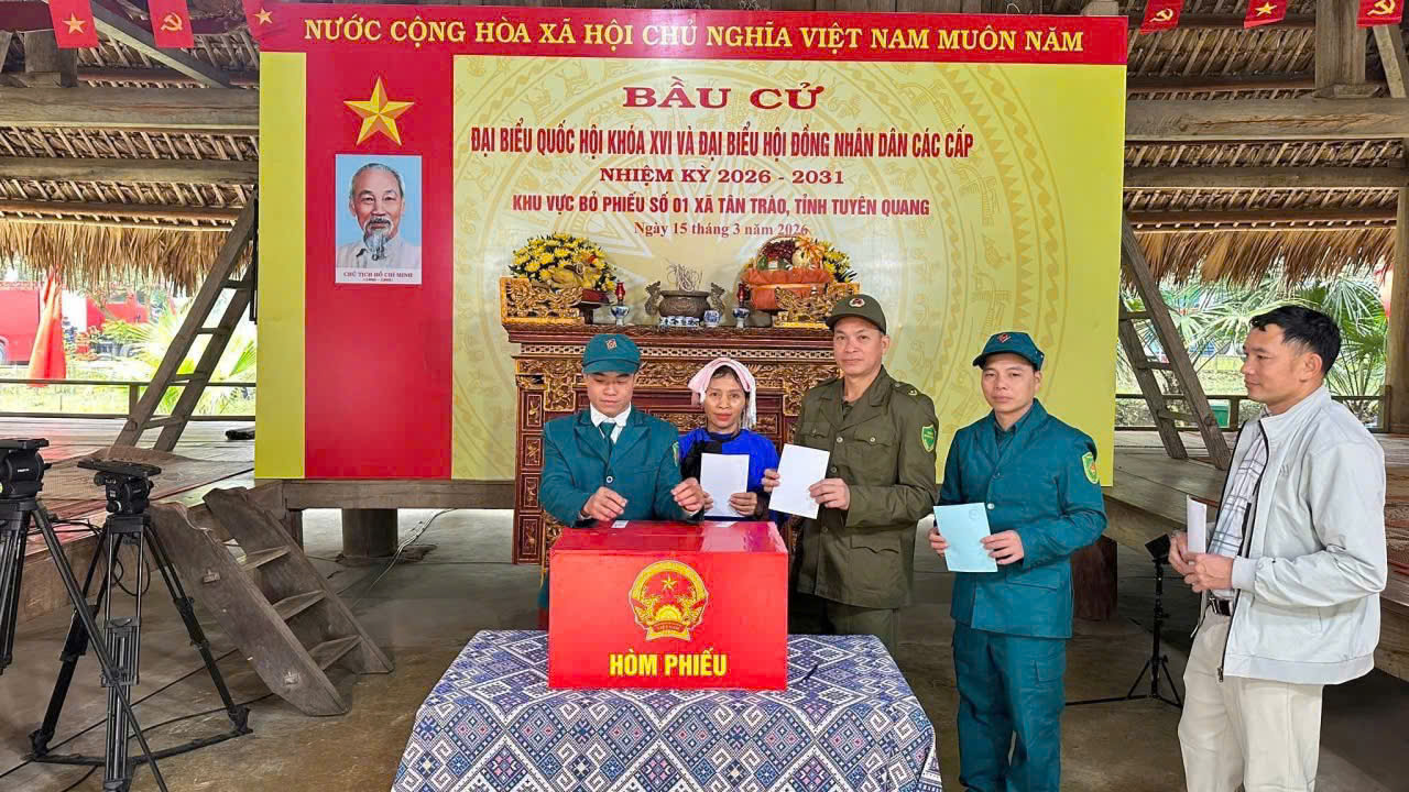 CÔNG AN XÃ TÂN TRÀO HOÀN THÀNH TỐT NHIỆM VỤ VÀ NGHĨA VỤ TRONG NGÀY BẦU CỬ 