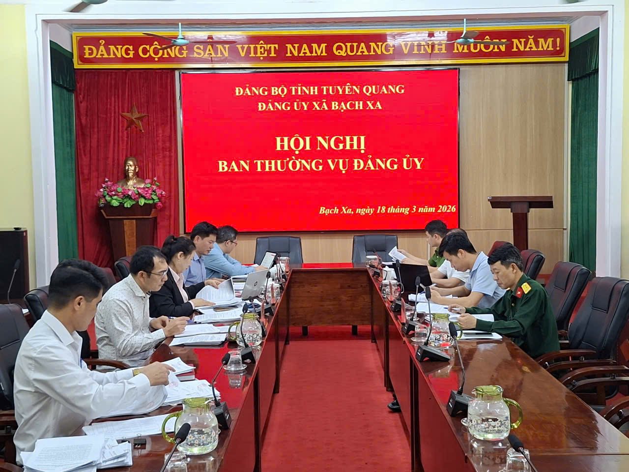 BAN THƯỜNG VỤ ĐẢNG UỶ XÃ BẠCH XA TỔ CHỨC  HỘI NGHỊ ĐÁNH GIÁ, XẾP LOẠI CÁN BỘ QUÝ I/2026