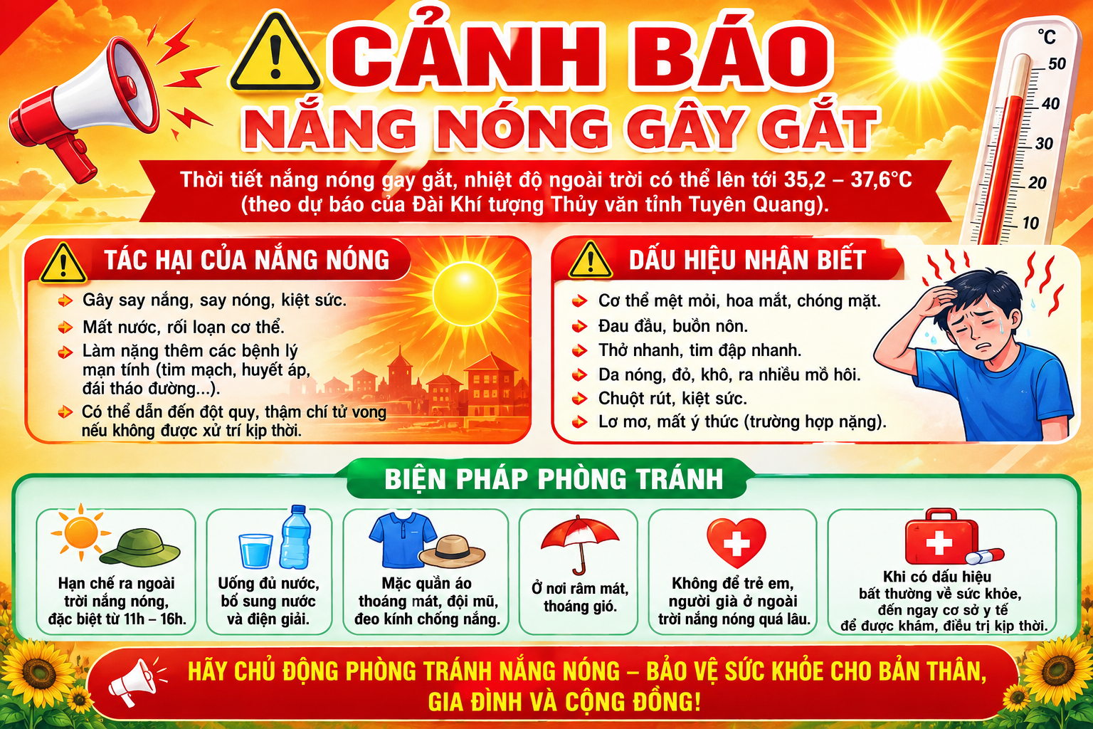  CẢNH BÁO NẮNG NÓNG GAY GẮT
