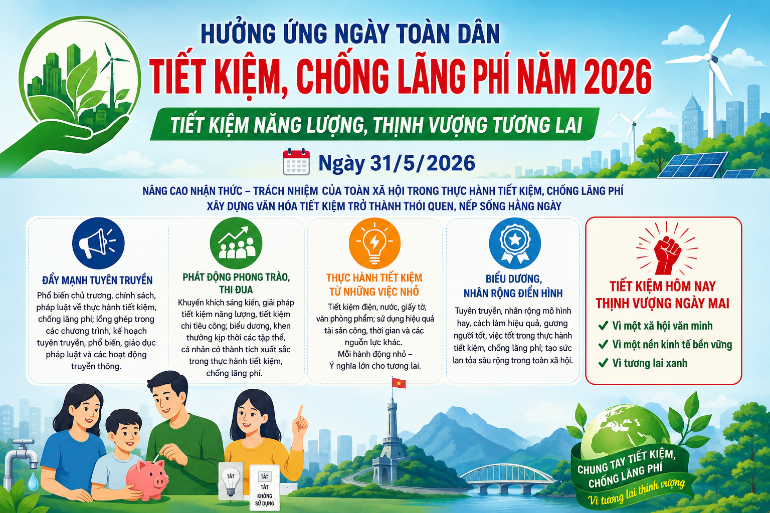 TUYÊN QUANG TRIỂN KHAI HƯỞNG ỨNG NGÀY TOÀN DÂN TIẾT KIỆM, CHỐNG LÃNG PHÍ NĂM 2026