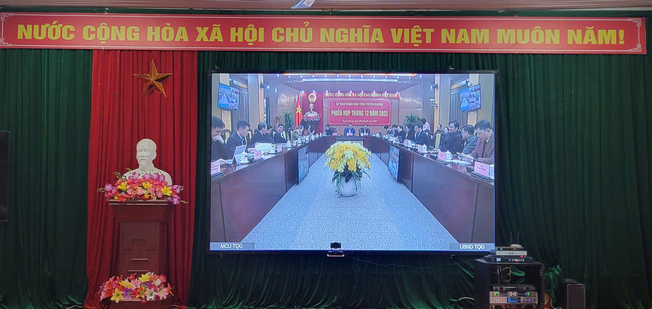UBND xã Vĩnh Tuy, tỉnh Tuyên Quang tham dự họp trực tuyến phiên họp thường kỳ tháng 12 năm 2025