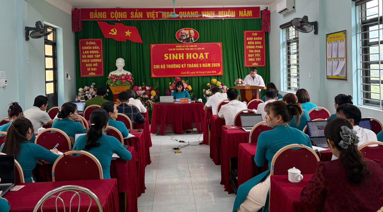 Chi bộ Trường Tiểu học A Linh Hồ tổ chức sinh hoạt thường kỳ tháng 5 năm 2026