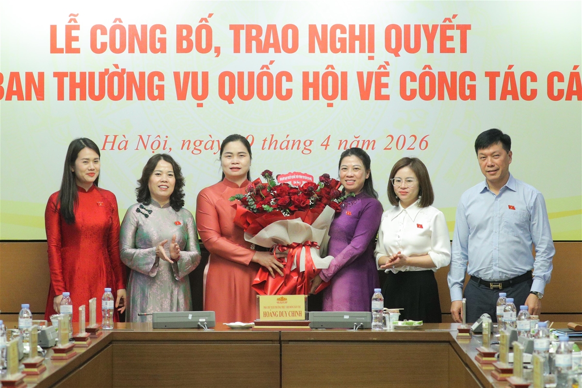 Hội đồng dân tộc Quốc hội công bố và trao các Nghị quyết về công tác cán bộ