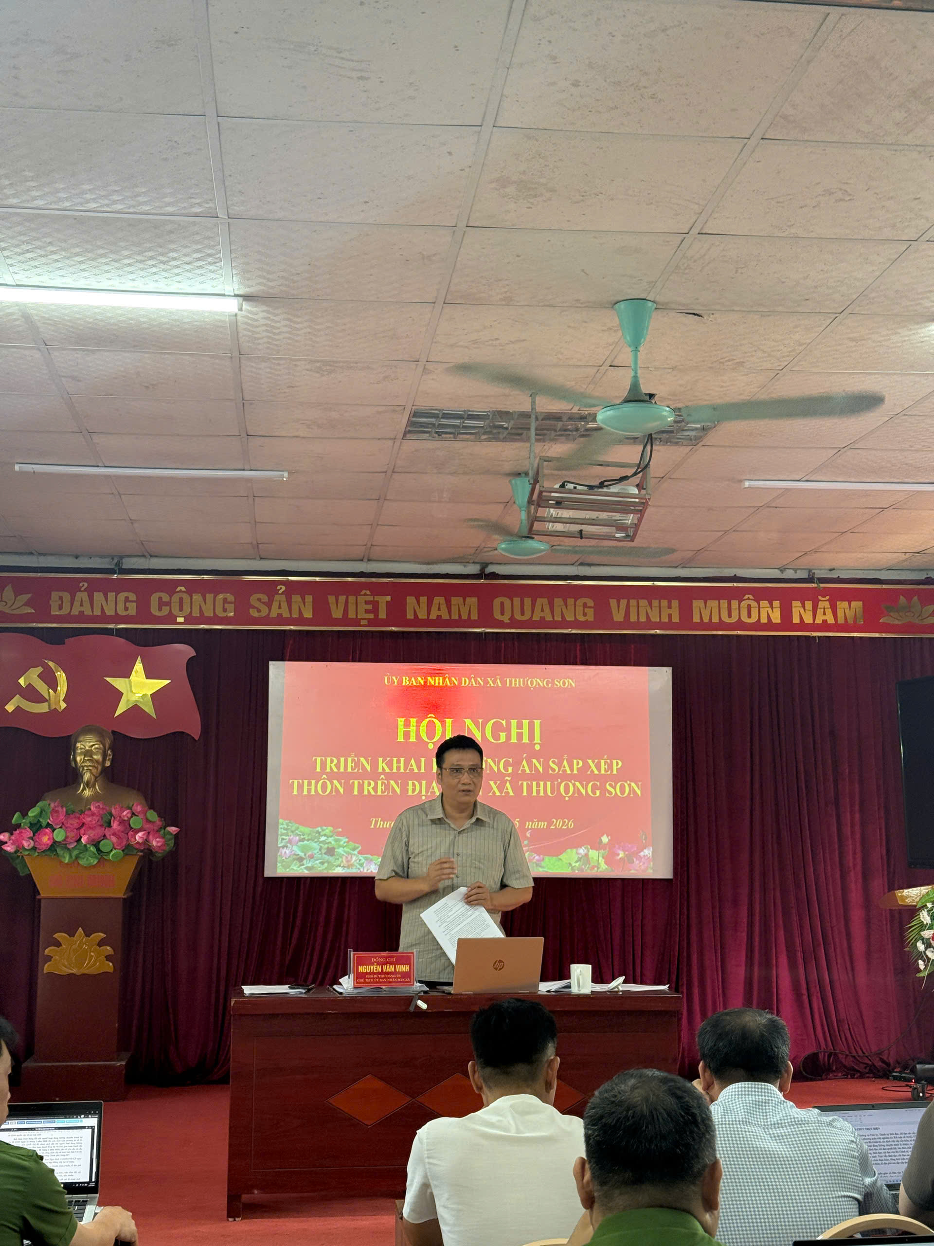 UBND xã Thượng Sơn tổ chức hội nghị triển khai sắp xếp thôn trên địa bàn