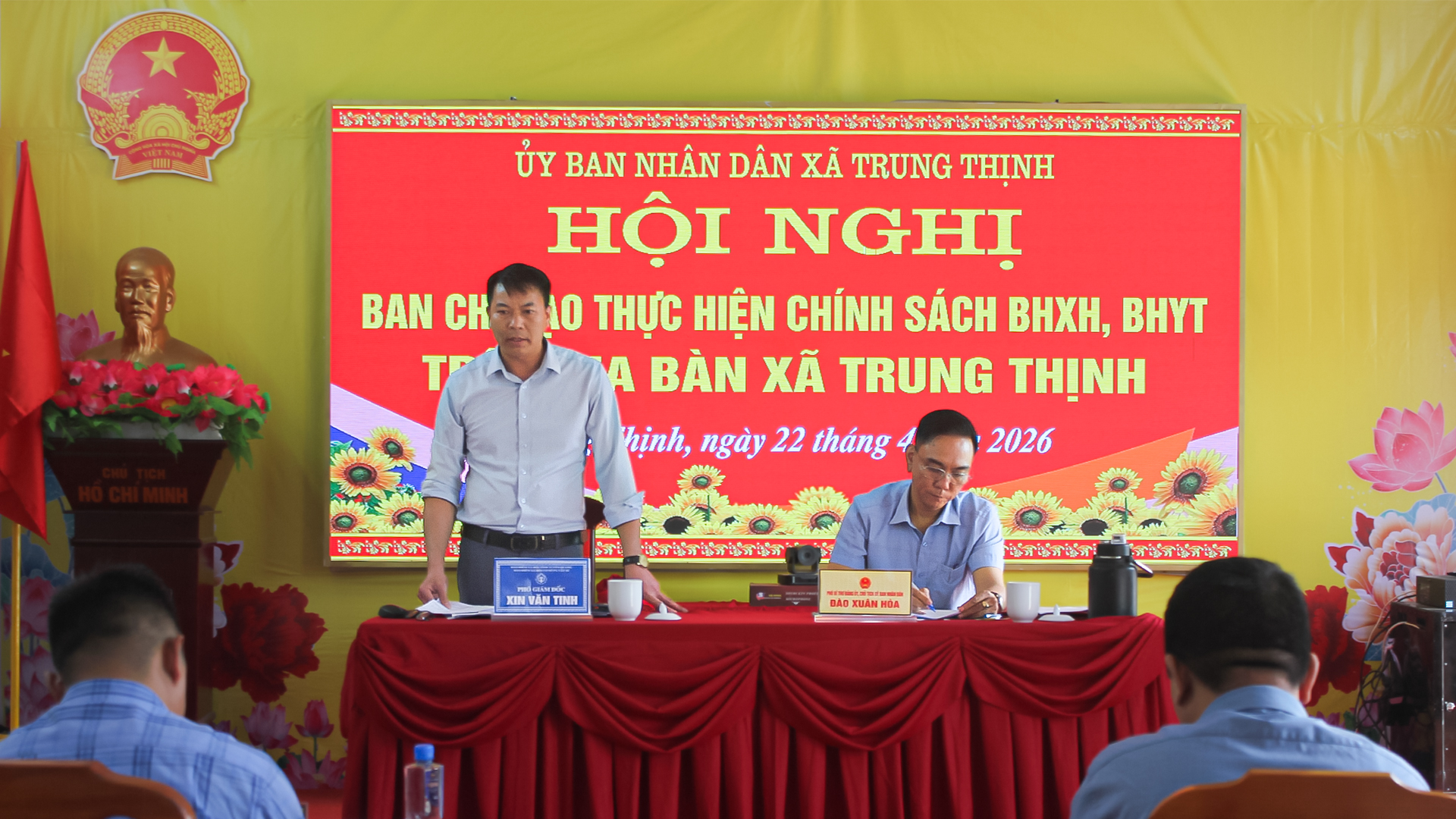 HỘI NGHỊ BAN CHỈ ĐẠO THỰC HIỆN CHÍNH SÁCH BHXH, BHYT TẠI XÃ TRUNG THỊNH
