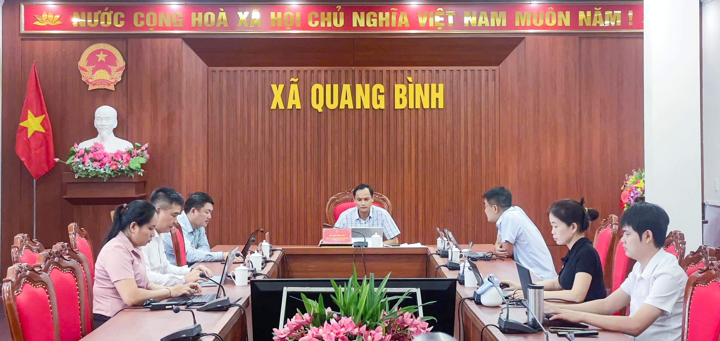 (Quang Bình - Tuyên Quang) XÃ QUANG BÌNH THAM DỰ HỘI NGHỊ TRỰC TUYẾN VỀ CÔNG TÁC THỐNG KÊ PHỤC VỤ ĐIỀU HÀNH TĂNG TRƯỞNG