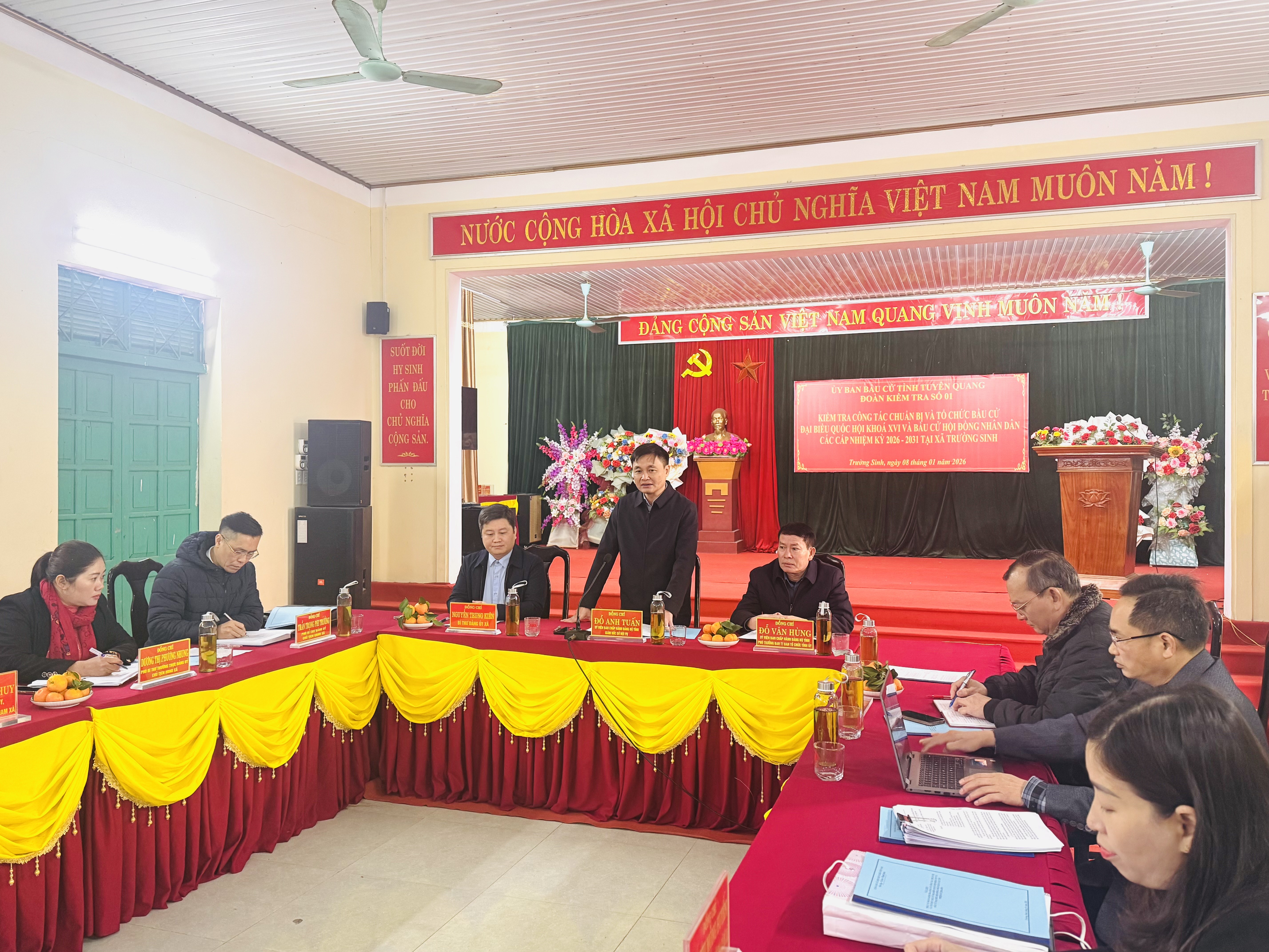 Hội nghị kiểm tra công tác bầu cử tại xã Trường Sinh 