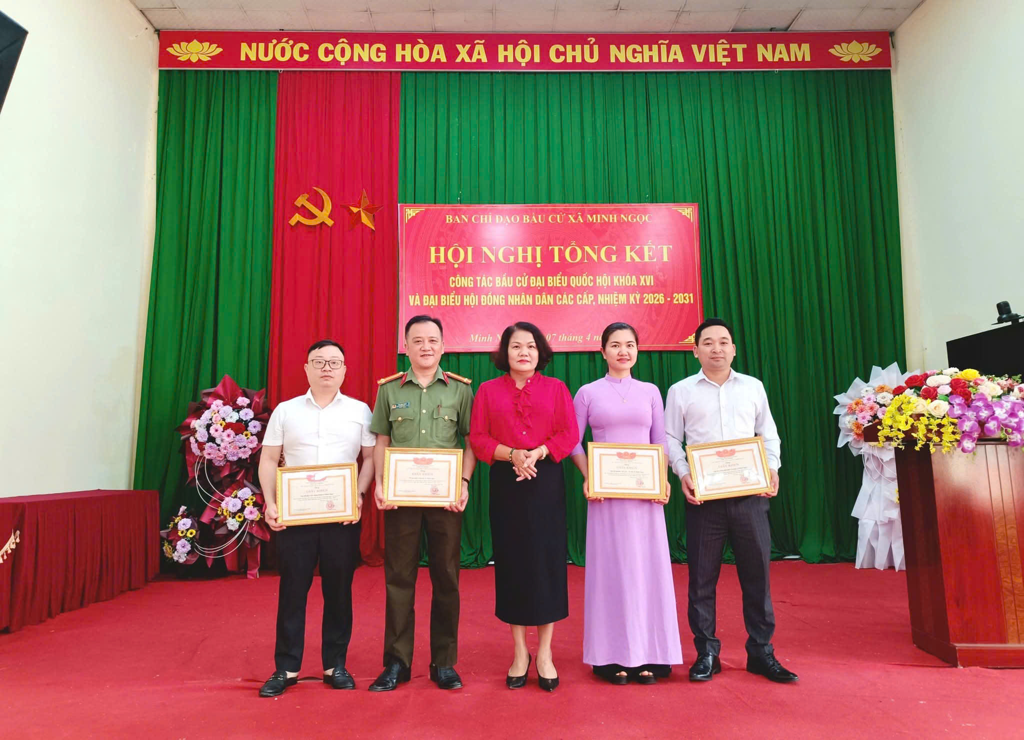 XÃ MINH NGỌC TỔNG KẾT CÔNG TÁC BẦU CỬ ĐẠI BIỂU QUỐC HỘI VÀ HĐND CÁC CẤP NHIỆM KỲ 2026 -2031