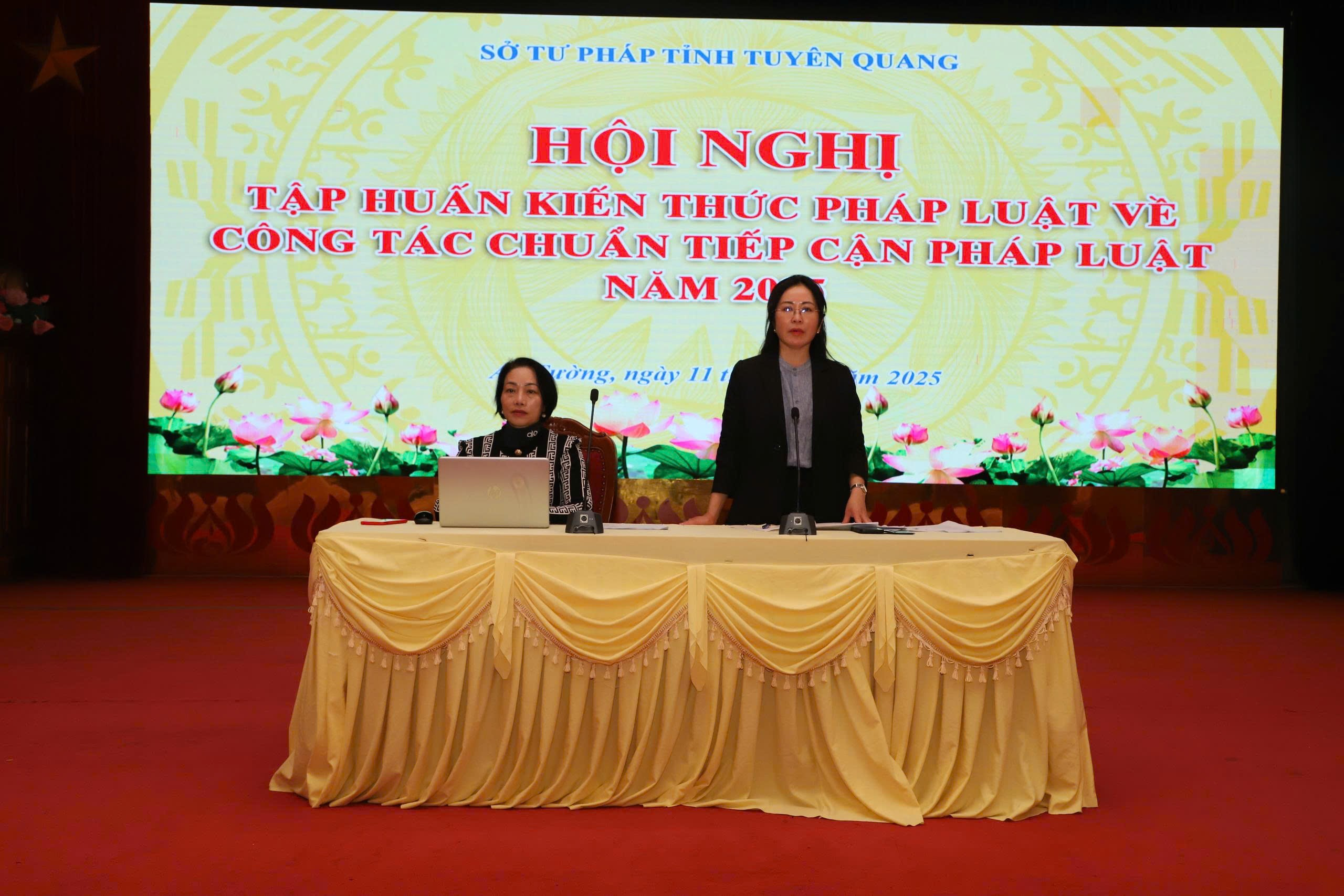 Sở Tư pháp tổ chức 02 Hội nghị tập huấn kiến thức pháp luật về công tác chuẩn tiếp cận pháp luật năm 2025