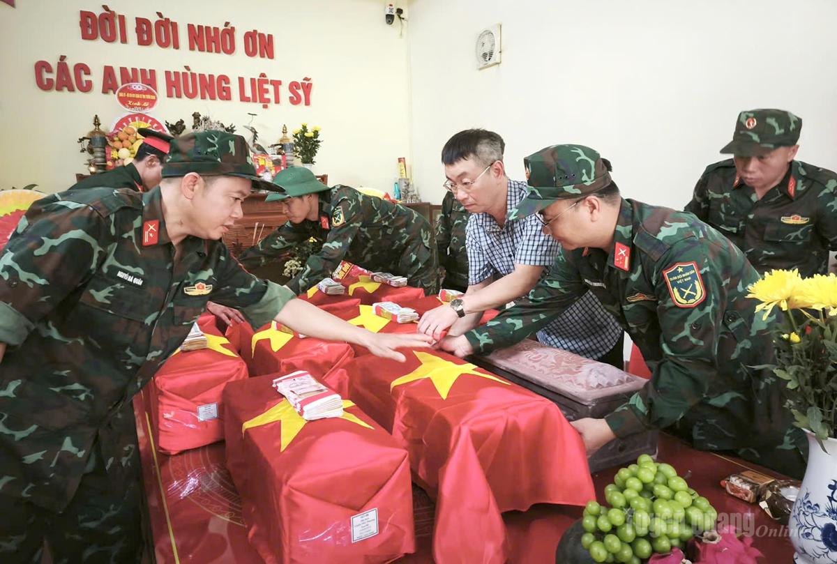 Quy tập thêm 2 hài cốt liệt sĩ và 1 mộ tập thể tại xã Thanh Thủy