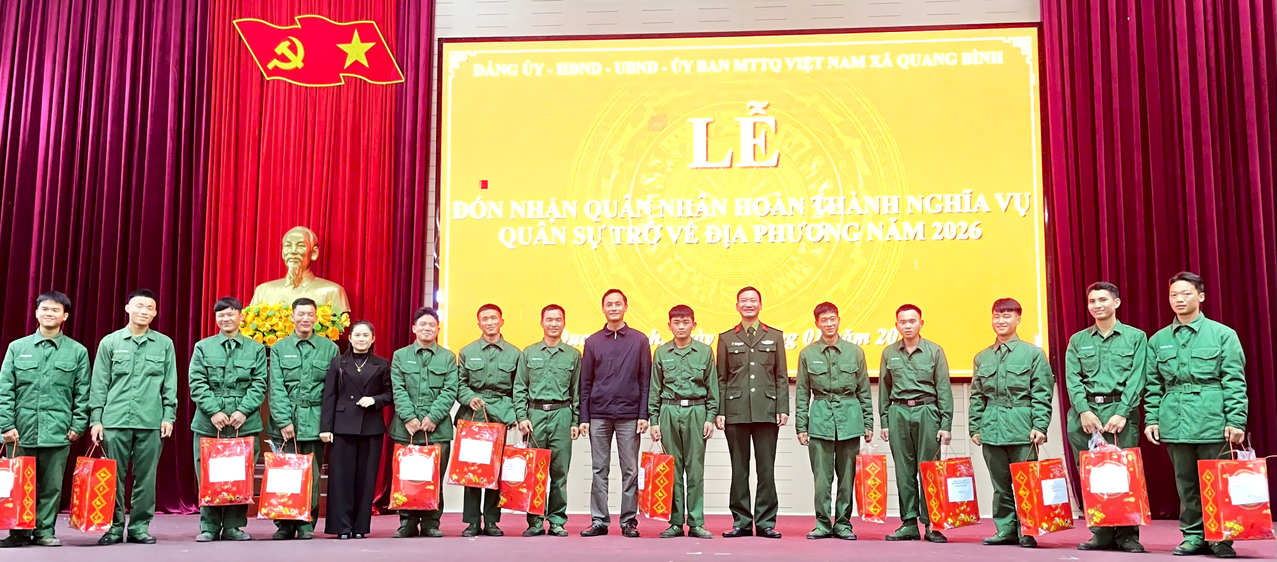 Xã Quang Bình trang trọng gặp mặt, đón nhận Quân nhân hoàn thành nghĩa vụ quân sự trở về địa phương