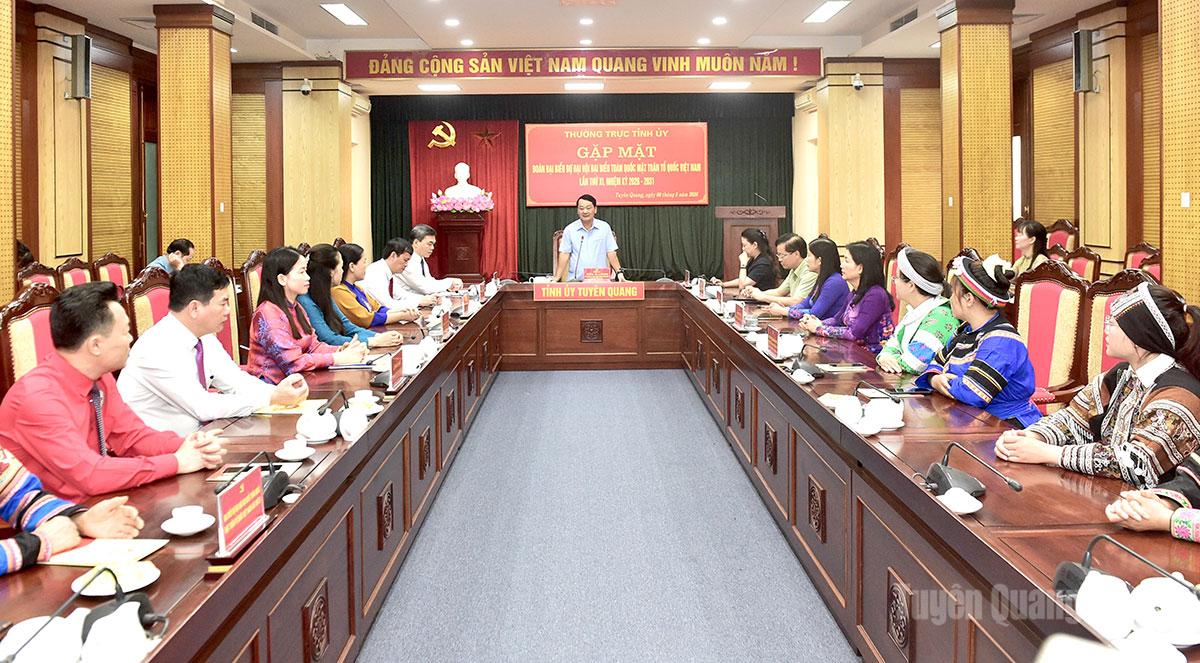 Thường trực Tỉnh ủy gặp mặt Đoàn đại biểu dự Đại hội Mặt trận Tổ quốc Việt Nam