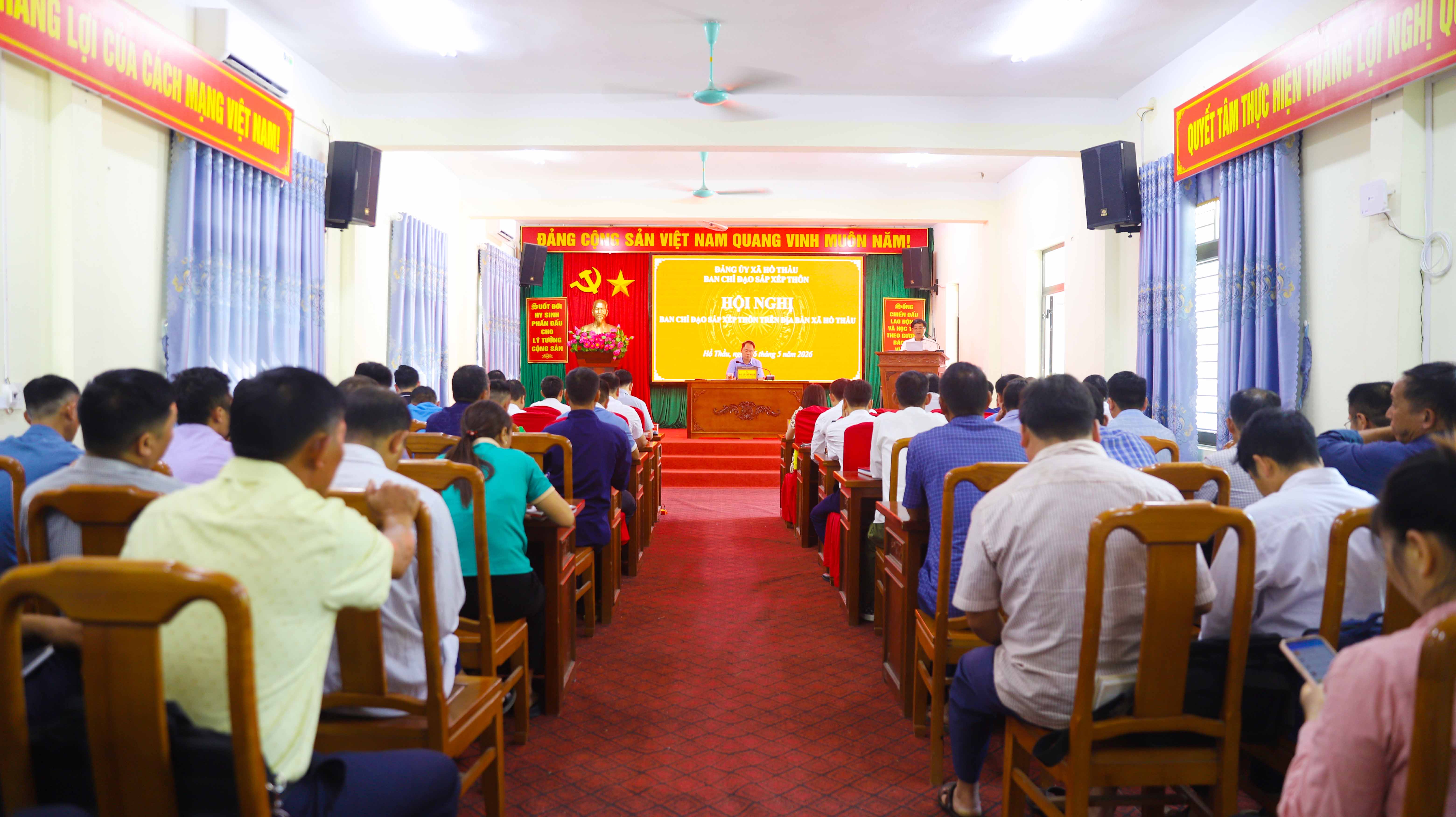 TỔ CHỨC HỘI NGHỊ BAN CHỈ ĐẠO SẮP XẾP THÔN TRÊN ĐỊA BÀN XÃ HỒ THẦU