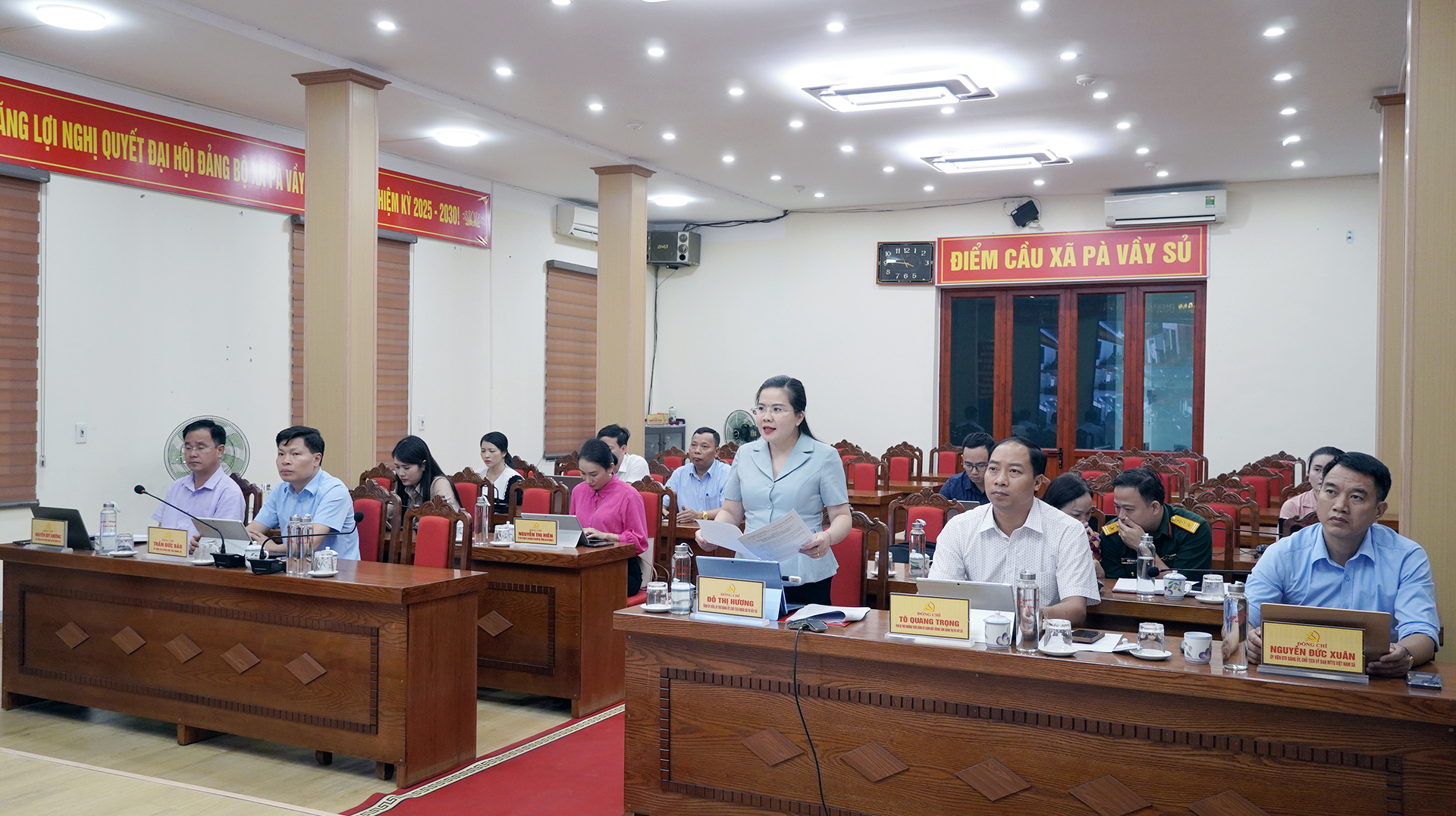 Đảng ủy xã dự Hội nghị trực tuyến thông qua báo cáo kết quả kiểm tra, giám sát (đợt 2) đối với Ban Thường vụ Đảng ủy các xã