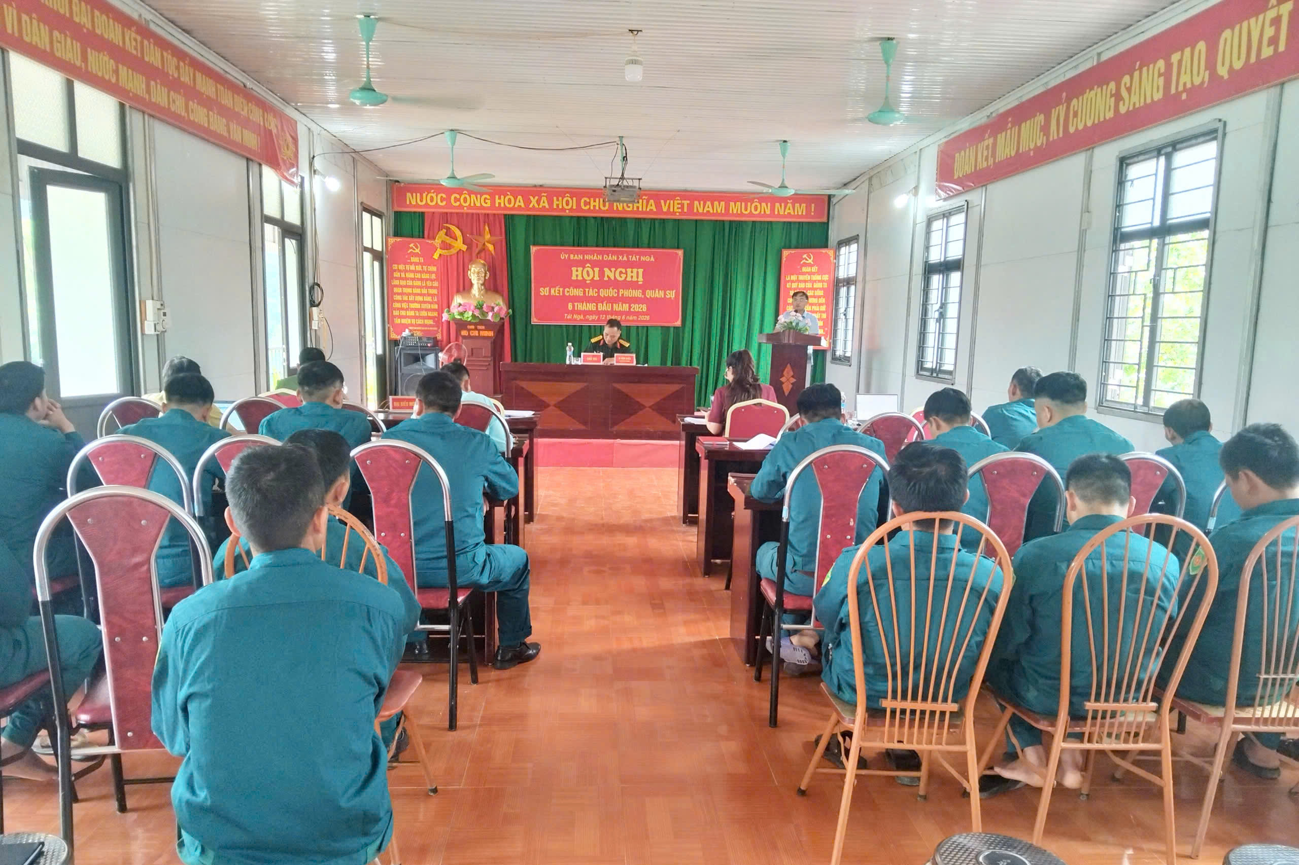 Ban CHQS xã Tát Ngà sơ kết công tác quân sự, quốc phòng 6 tháng đầu năm 2026