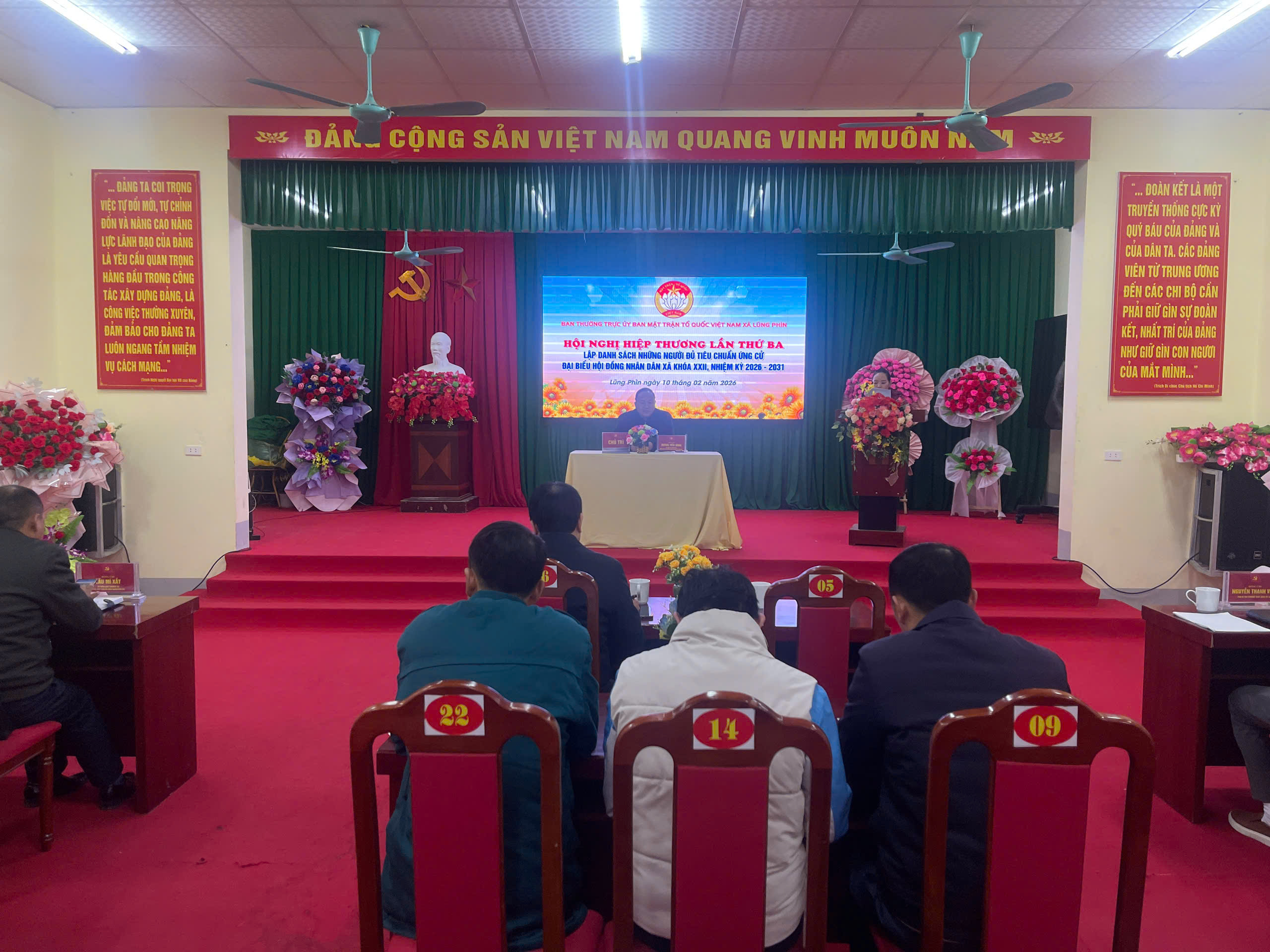 Hội nghị Hiệp thương lần thứ ba Lập danh sách những người đủ tiêu chuẩn ứng cử đại biểu HĐND xã Lũng Phìn khóa XXII, nhiệm kỳ 2026 - 2031