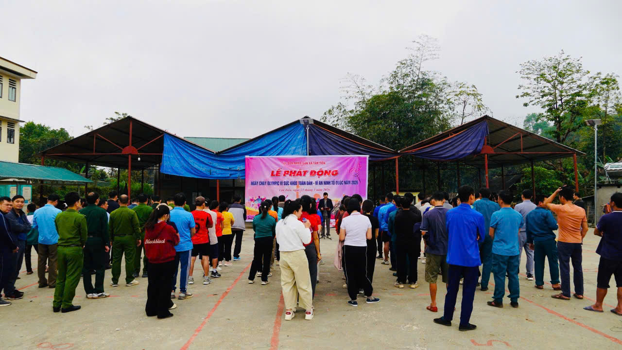 Xã Tân Tiến tổ chức Lễ phát động Ngày chạy Olympic vì sức khỏe toàn dân, vì an ninh Tổ quốc năm 2026