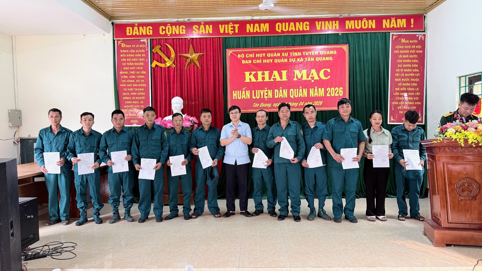 BCH Quân sự xã Khai mạc huấn luyện dân quân năm 2026