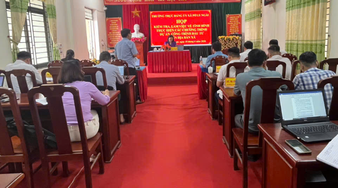 Thường trực Đảng ủy xã kiểm tra, nắm bắt tiến độ thực hiện các dự án, công trình trên địa bàn
