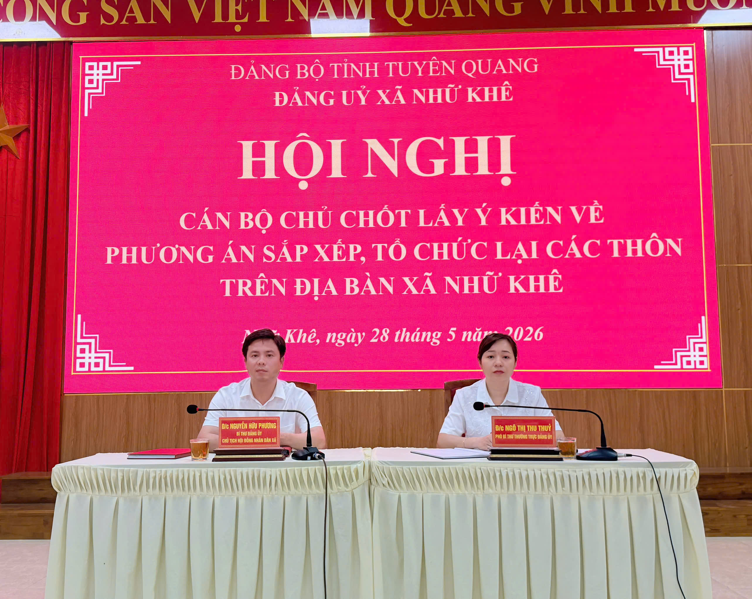 Xã Nhữ Khê tổ chức Hội nghị cán bộ chủ chốt lấy ý kiến về phương án sắp xếp, tổ chức lại các thôn trên địa bàn