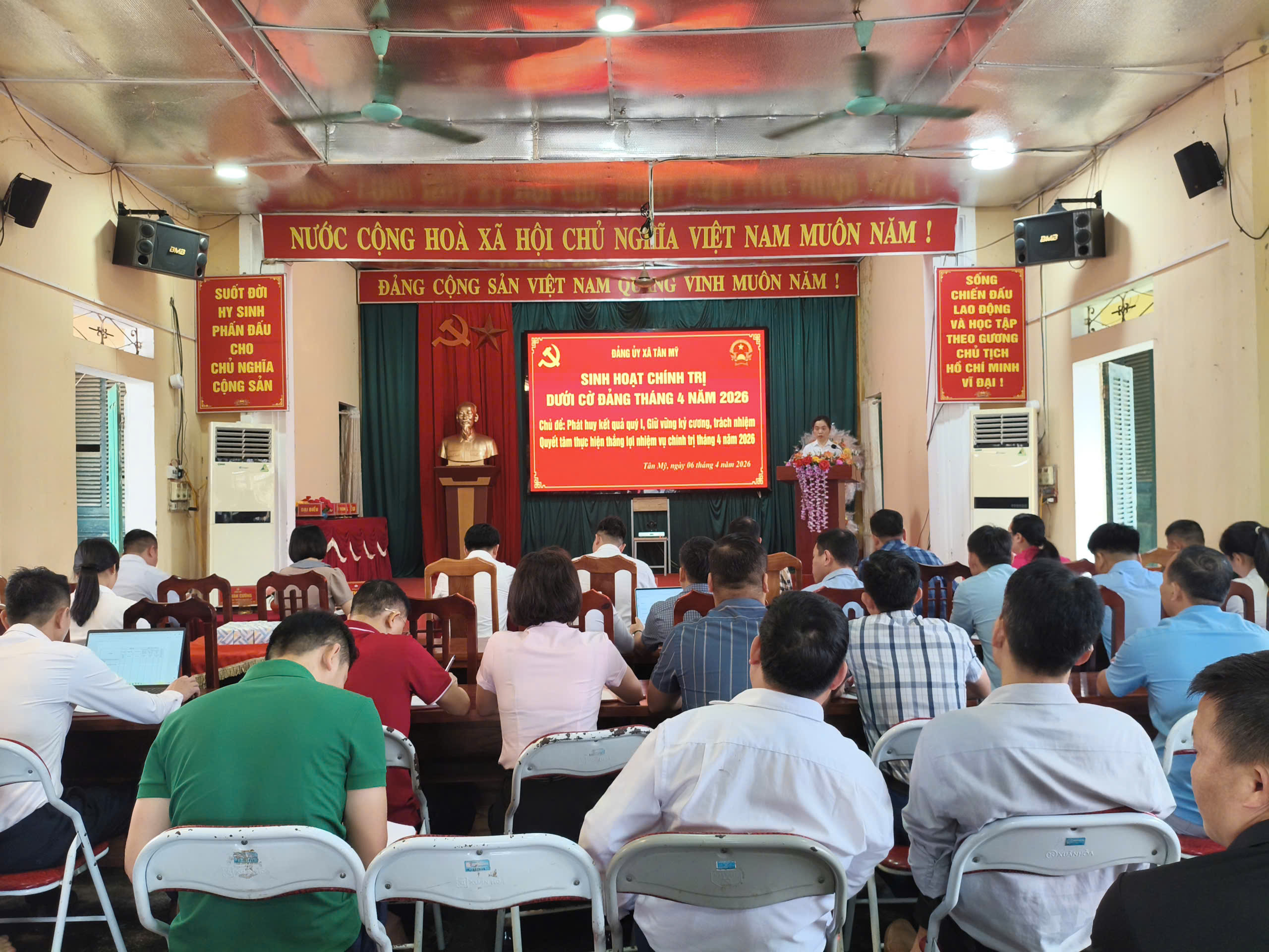 XÃ TÂN MỸ: SINH HOẠT CHÍNH TRỊ DƯỚI CỜ THÁNG 4 - QUYẾT TÂM THỰC HIỆN THẮNG LỢI NHIỆM VỤ CHÍNH TRỊ