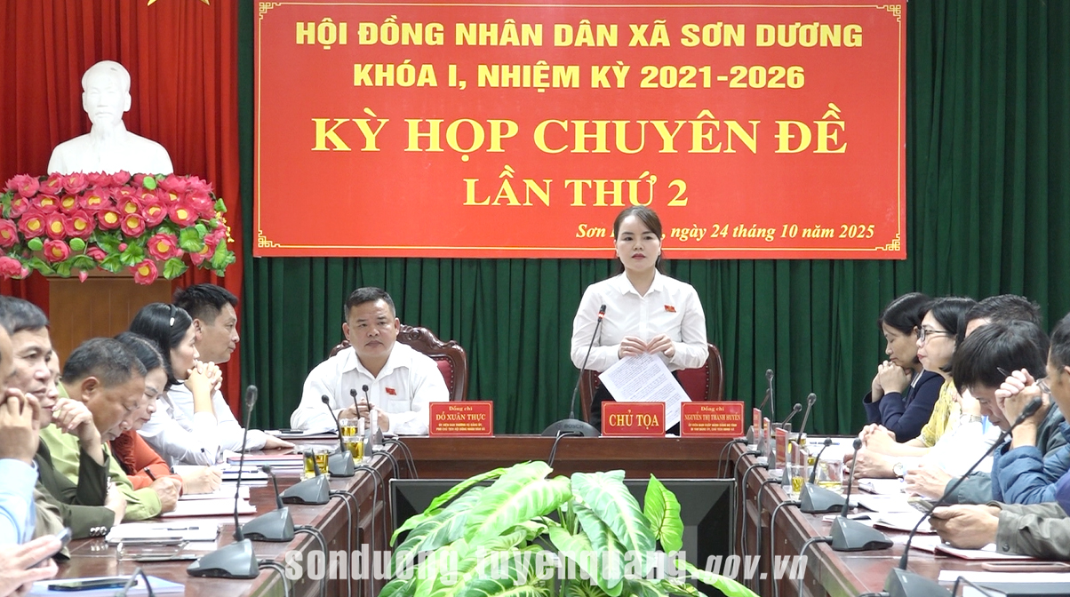 Kỳ họp chuyên đề lần thứ 2 HĐND xã Sơn Dương nhiệm kỳ 2021 - 2026