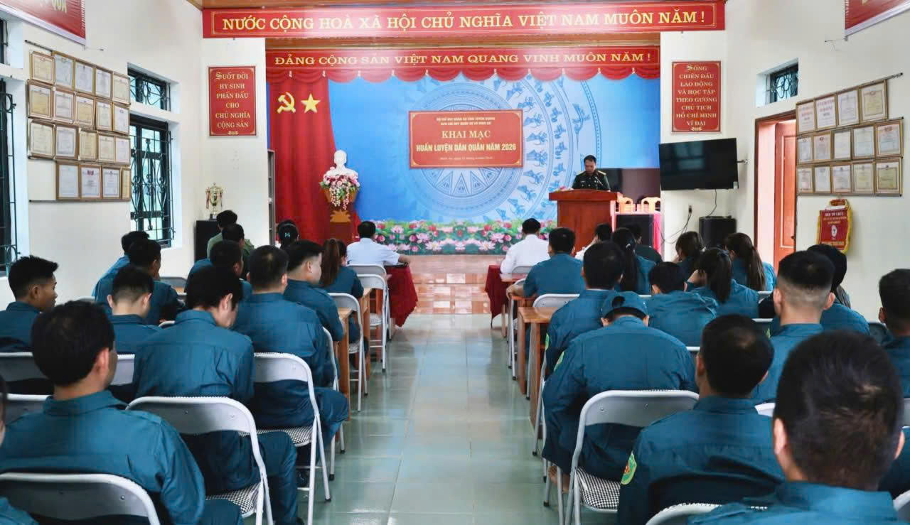 Xã Bình An tổ chức khai mạc huấn luyện dân quân năm 2026
