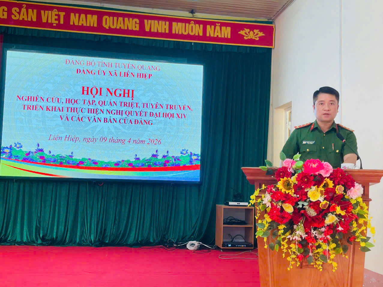 CÔNG AN XÃ LIÊN HIỆP THAM GIA HỌC TẬP, QUÁN TRIỆT NGHỊ QUYẾT ĐẠI HỘI XIV CỦA ĐẢNG