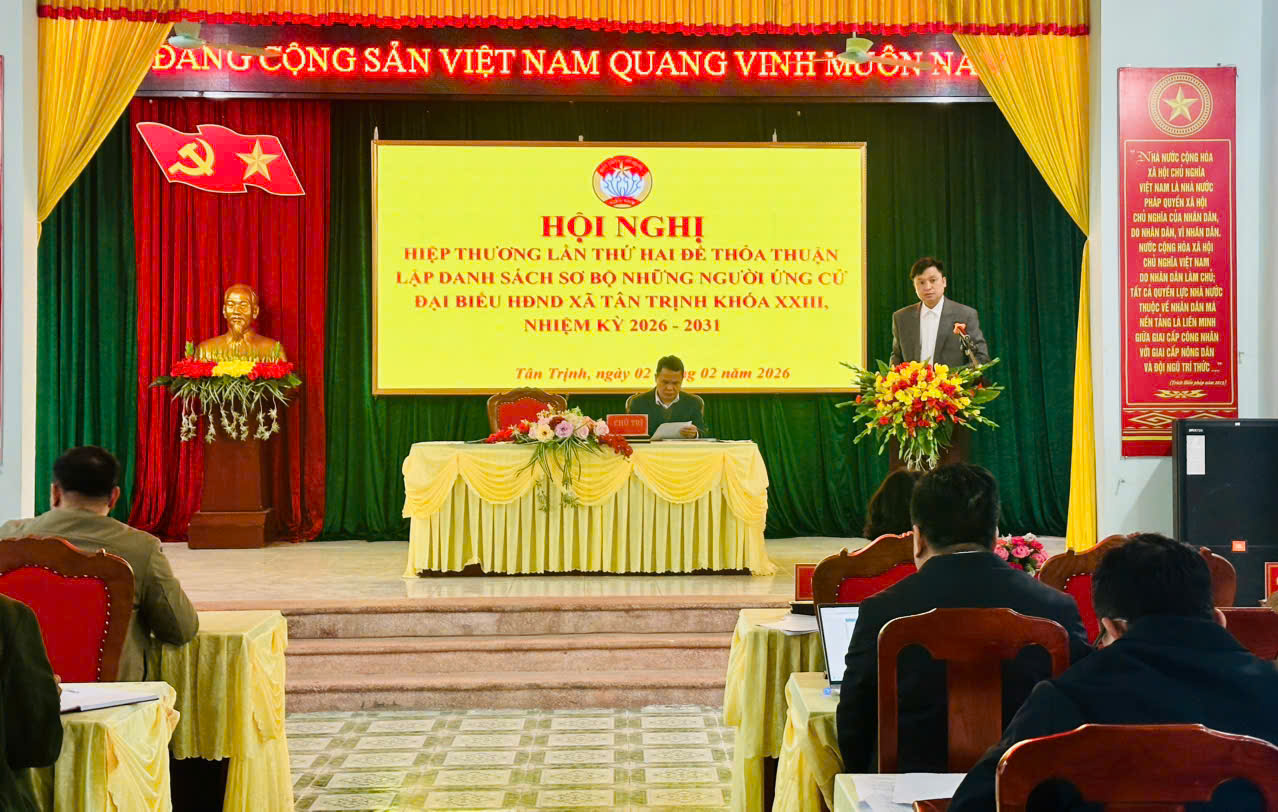 MTTQ XÃ TÂN TRỊNH TỔ CHỨC HỘi NGHỊ HIỆP THƯƠNG LẦN THỨ HAI