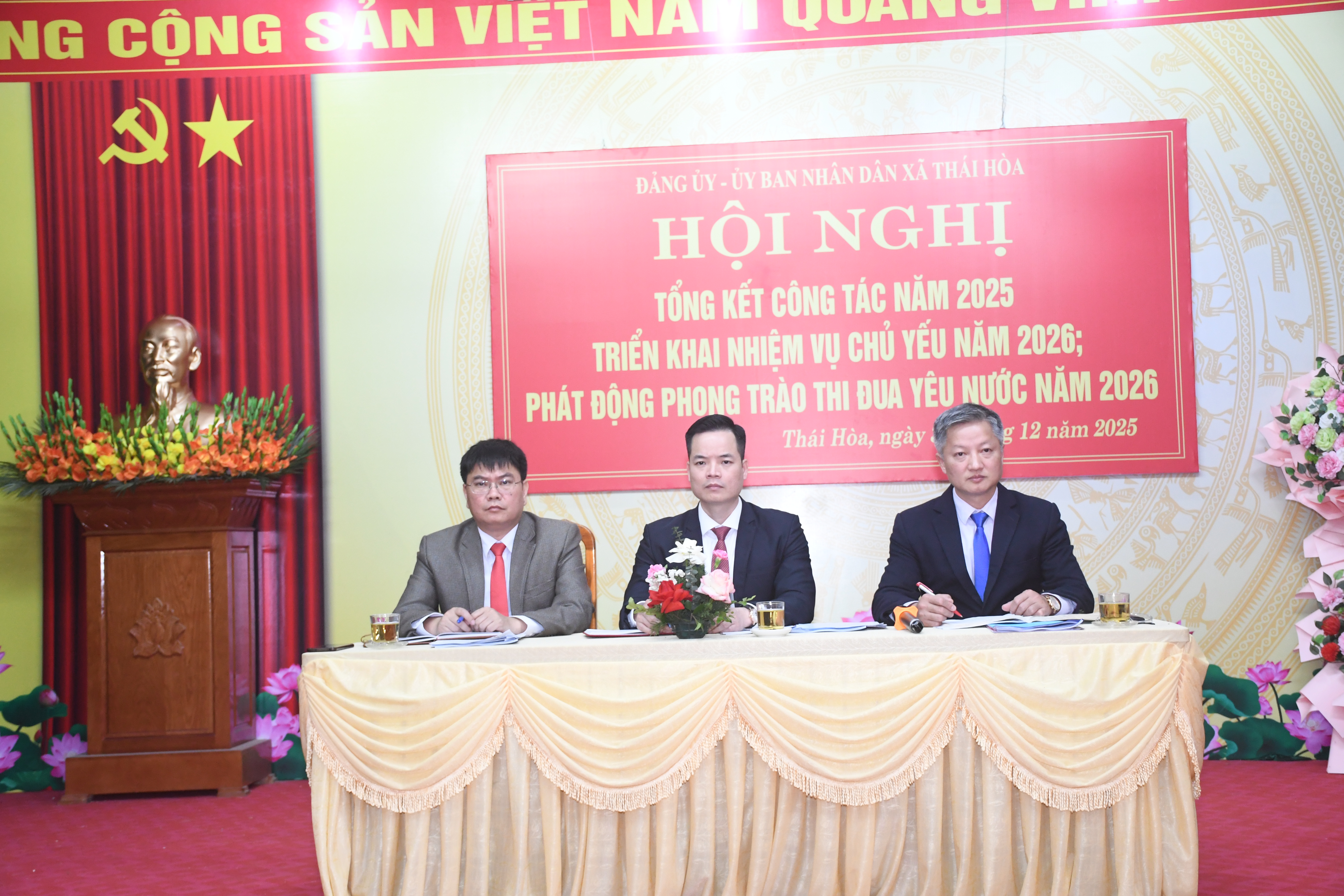 Xã Thái Hòa tổ chức hội nghị tổng kết công tác năm 2025, triển khai nhiệm vụ chủ yếu năm 2026; phát động phong trào thi đua yêu nước năm 2026.