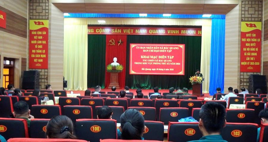 Xã Bắc Quang tổ chức diễn tập tác chiến trong khu vực phòng thủ năm 2026