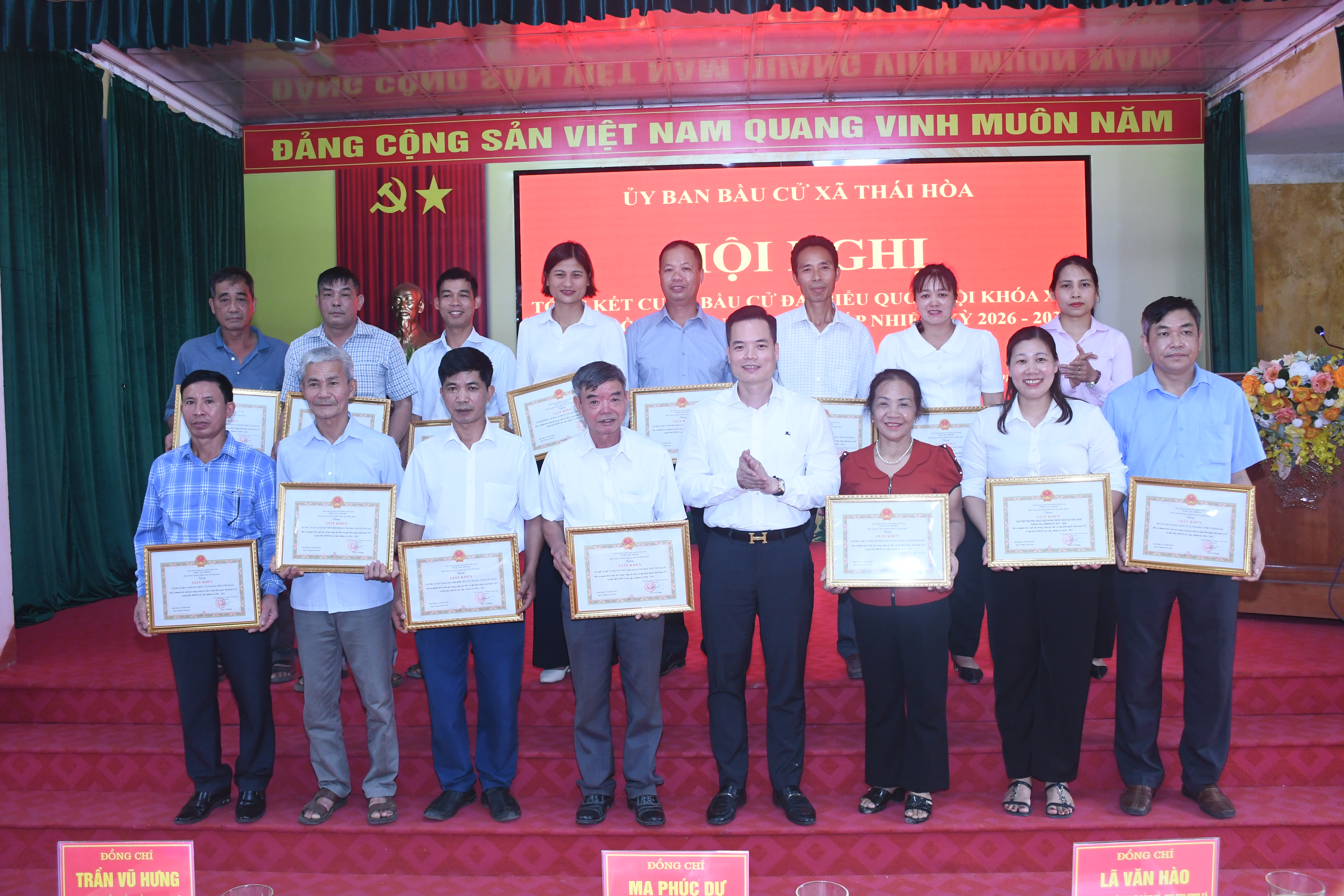 Xã Thái Hòa tổ chức Hội nghị tổng kết cuộc bầu cử đại biểu Quốc hội khóa XVI và HĐND các cấp nhiệm kỳ 2026–2031