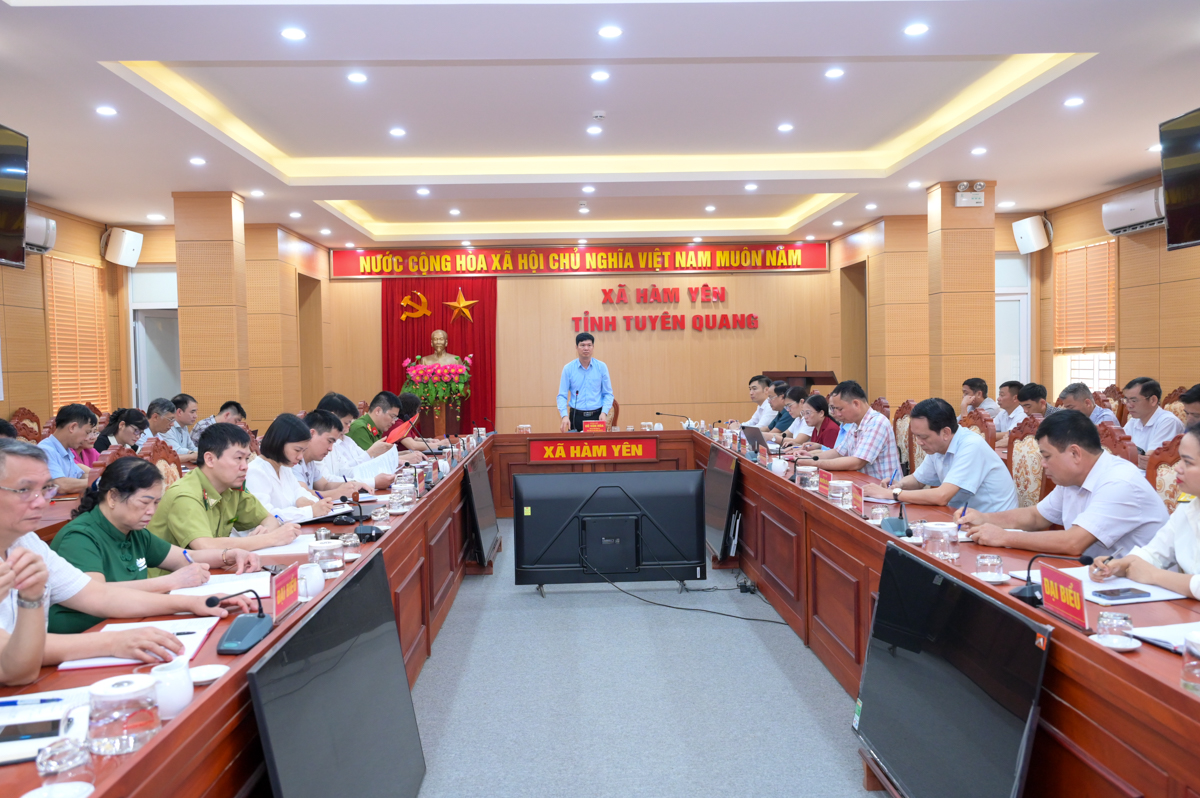 UBND xã Hàm Yên giao ban quý I năm 2026, triển khai nhiệm vụ tháng 4