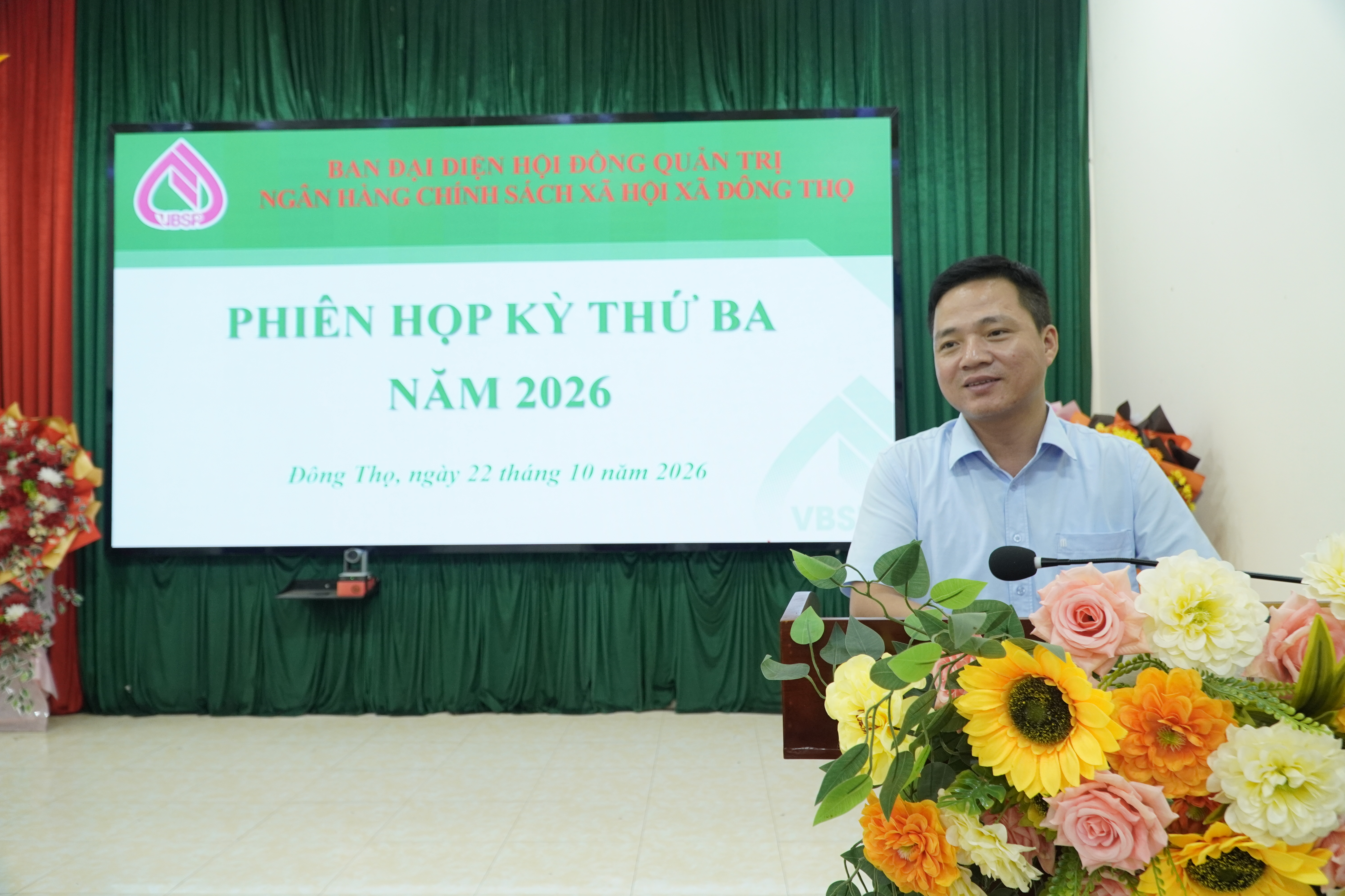 Xã Đông Thọ tổ chức phiên họp thứ ba Ban đại diện Hội đồng quản trị Ngân hàng Chính sách Xã Hội xã năm 2026