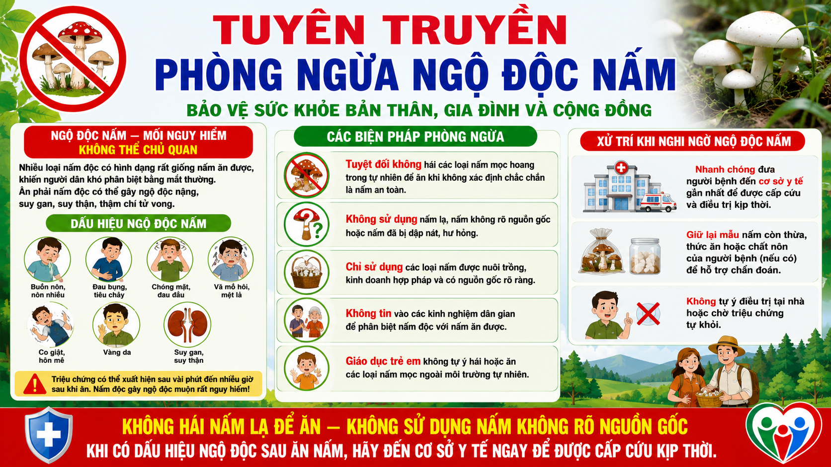 XÃ BẢN MÁY TĂNG CƯỜNG TUYÊN TRUYỀN PHÒNG NGỪA NGỘ ĐỘC NẤM