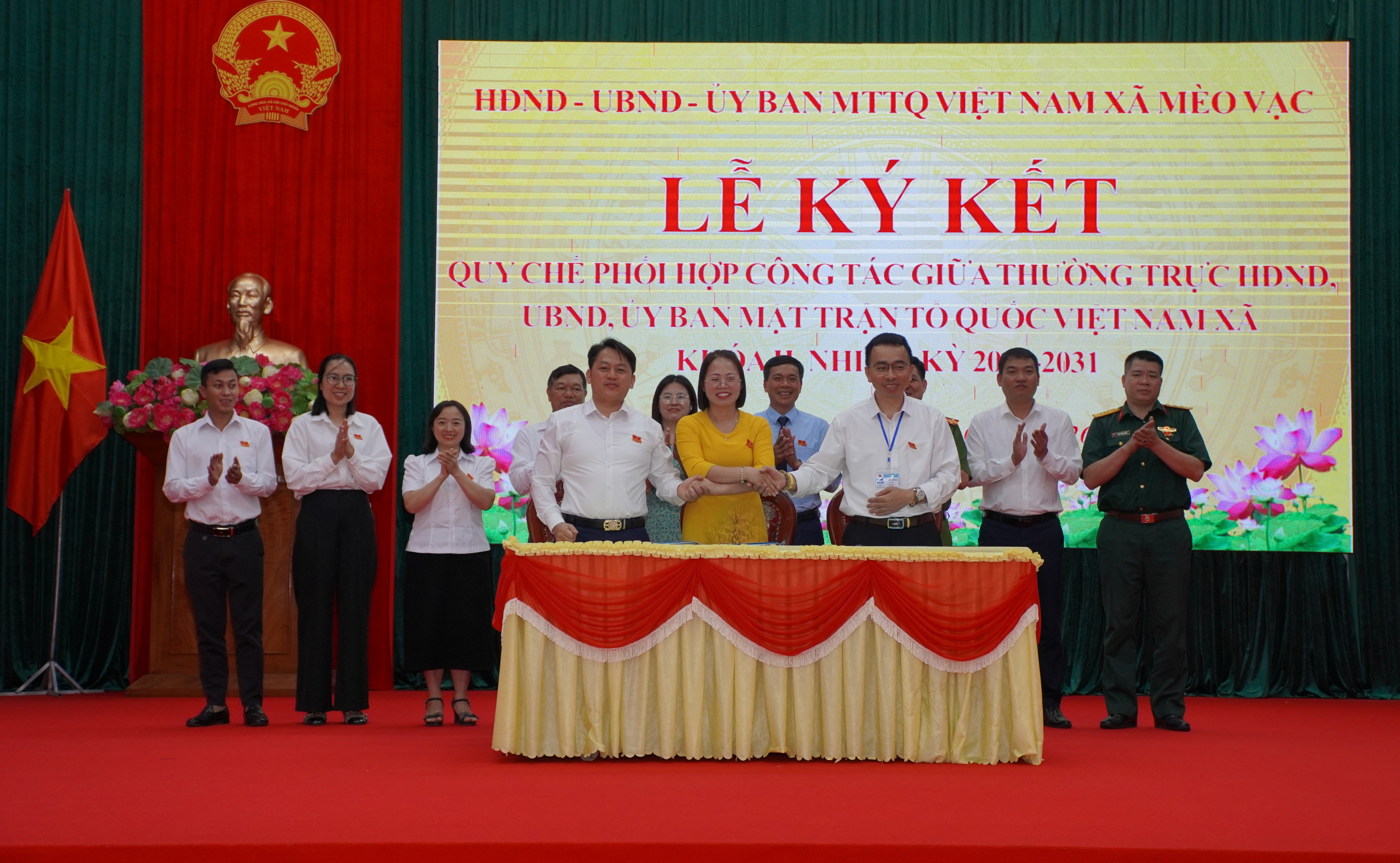 HĐND, UBND và Ủy ban MTTQ Việt Nam xã Mèo Vạc ký kết Quy chế phối hợp công tác nhiệm kỳ 2026 – 2031