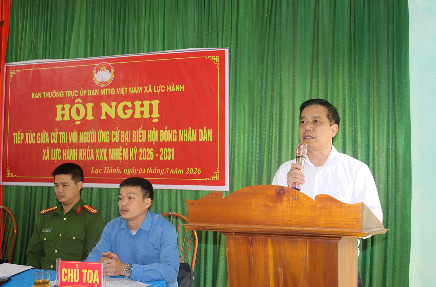 HỘI NGHỊ TIẾP XÚC GIỮA CỬ TRI VỚI NGƯỜI ỨNG CỬ ĐẠI BIỂU HĐND XÃ LỰC HÀNH KHÓA XXV, NHIỆM KỲ 2026 – 2031