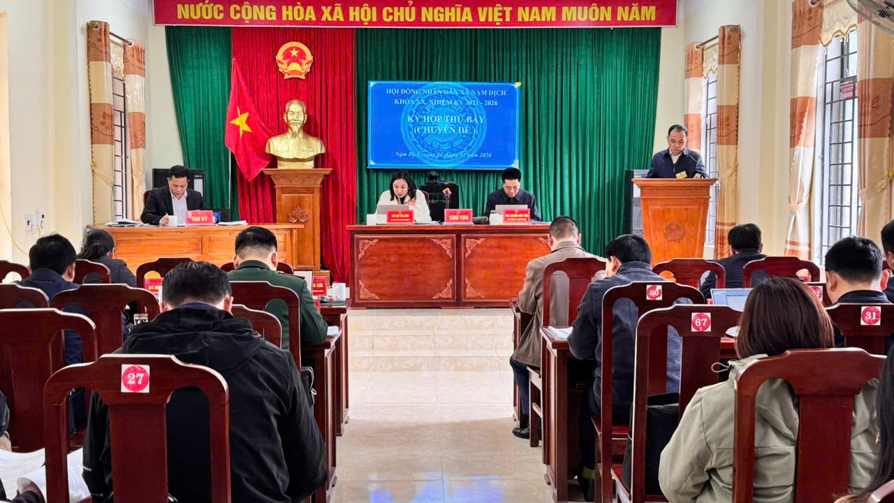 KỲ HỌP THỨ BẢY ( CHUYÊN ĐỀ) HỘI ĐỒNG NHÂN DÂN XÃ NẬM DỊCH KHOÁ XX NHIỆM KỲ 2021 - 2026