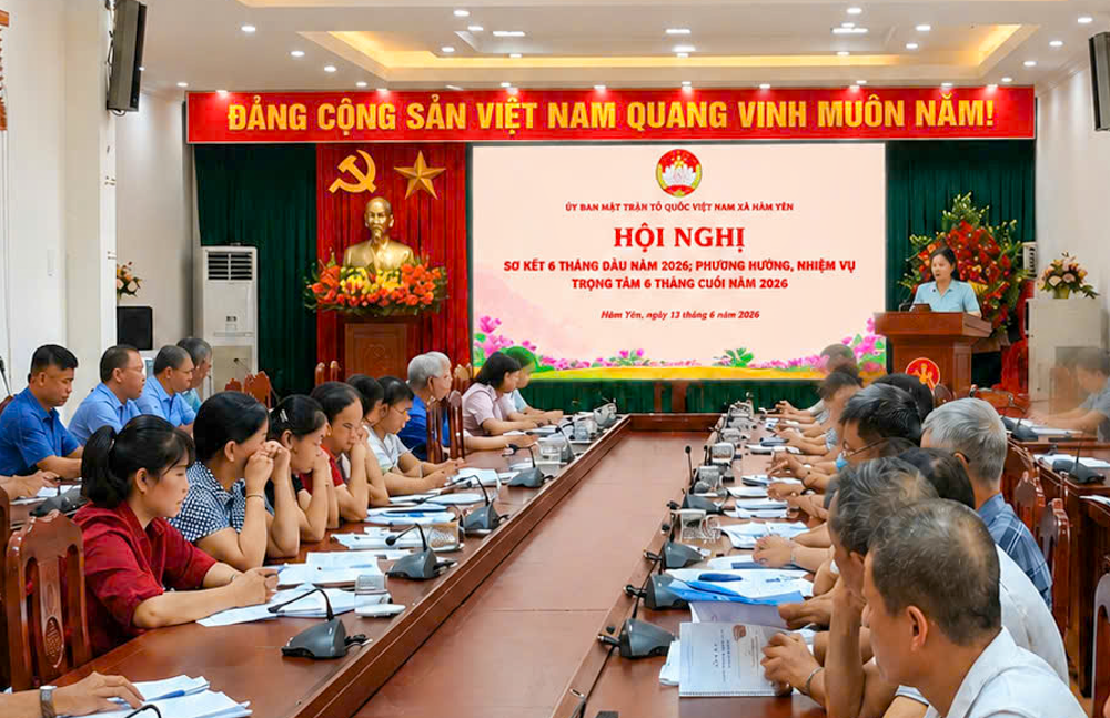 Ủy ban MTTQ Việt Nam xã Hàm Yên sơ kết công tác Mặt trận 6 tháng đầu năm 2026