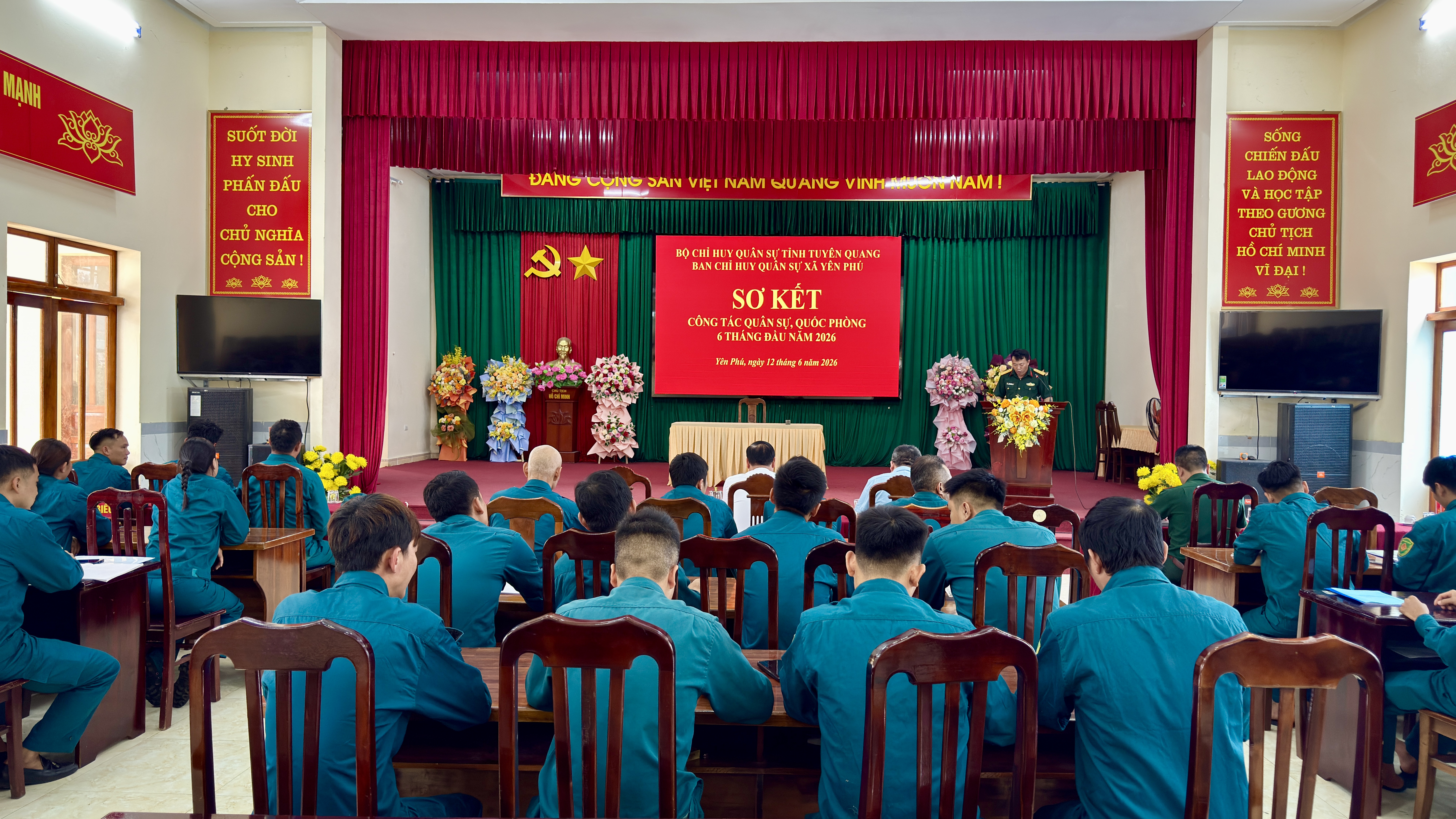 BAN CHỈ HUY QUÂN SỰ XÃ YÊN PHÚ TỔ CHỨC SƠ KẾT CÔNG TÁC QUÂN SỰ, QUỐC PHÒNG 6 THÁNG ĐẦU NĂM 2026
