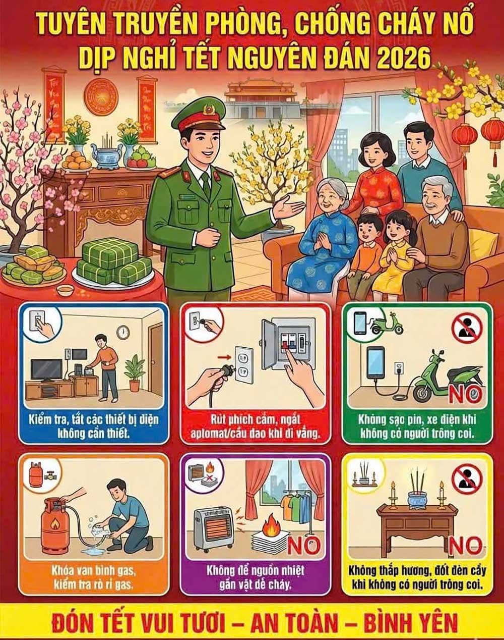 Phòng ngừa nguy cơ cháy, nổ dịp Tết Nguyên đán Bính Ngọ và Lễ hội đầu năm 2026