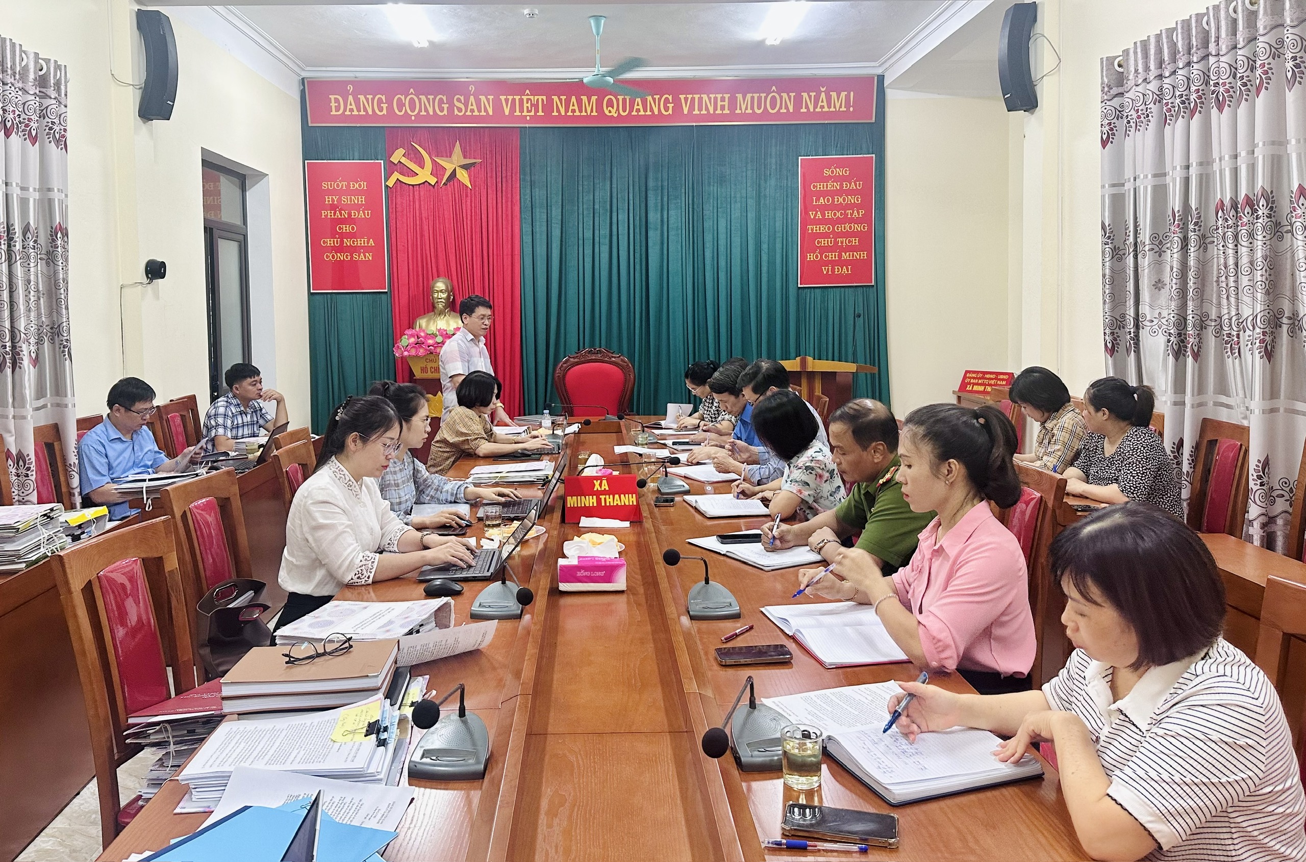 Đoàn giám sát số 07, Ban Chỉ đạo Phòng, chống tham nhũng, lãng phí, tiêu cực tỉnh làm việc tại xã Minh Thanh